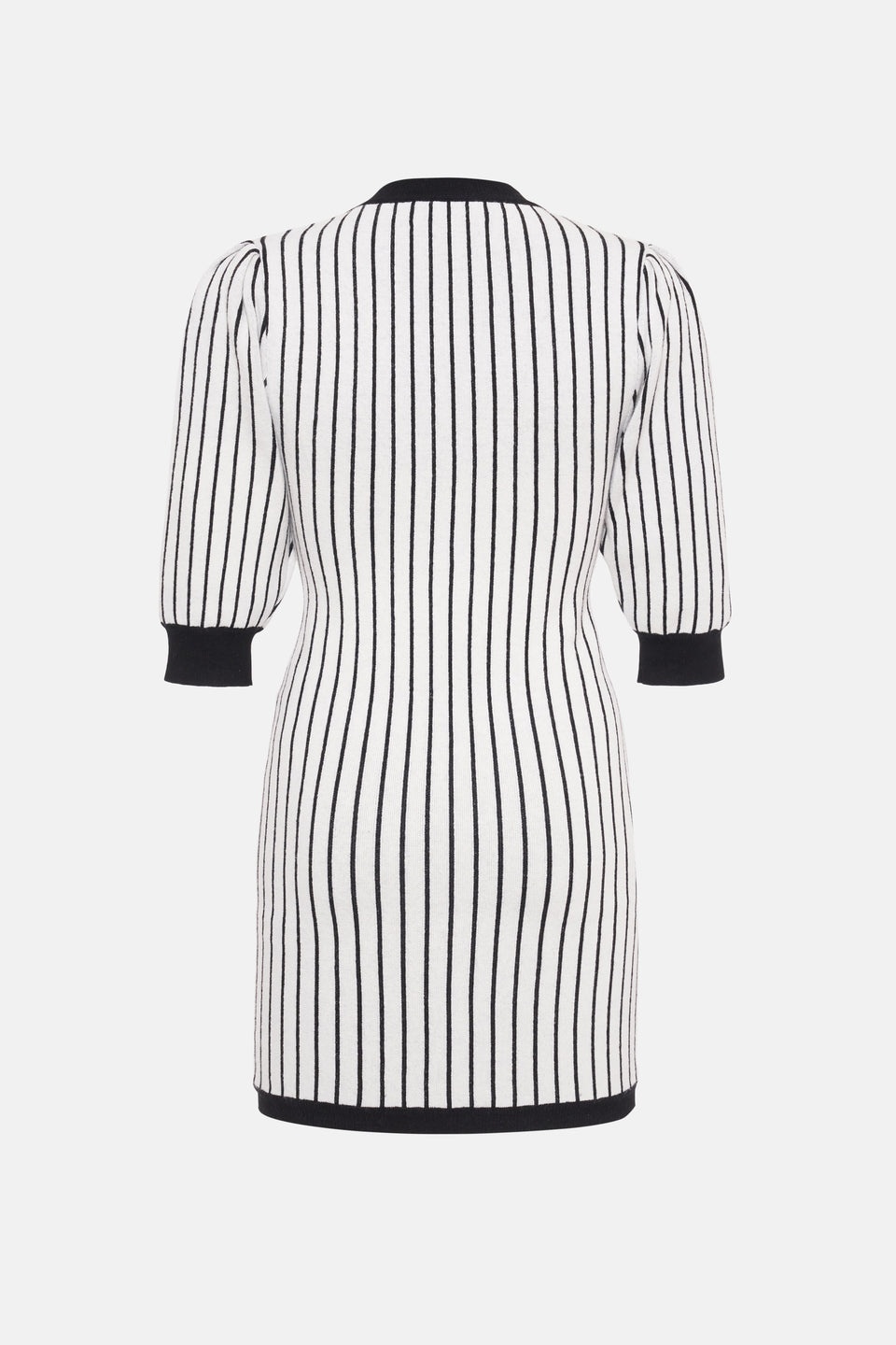 PINSTRIPE KNITTED V-NECK MINI DRESS - 2