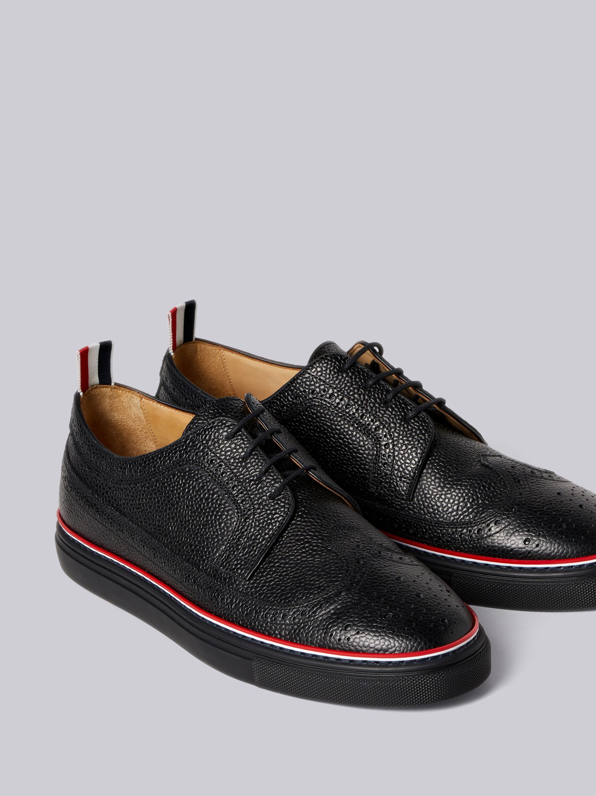 pebble-grain piped-trim brogues - 2