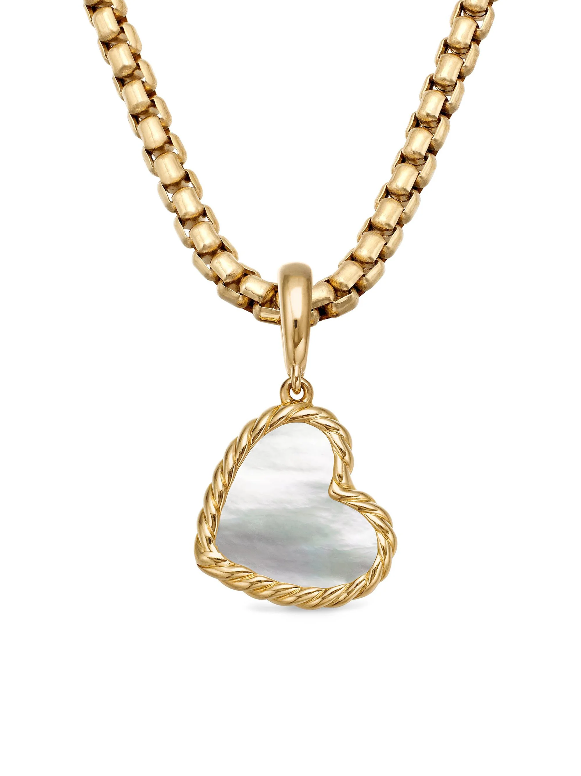 Women's DY Elements Heart Amulet in 18K Yellow Gold - Mother Of Pearl - 1