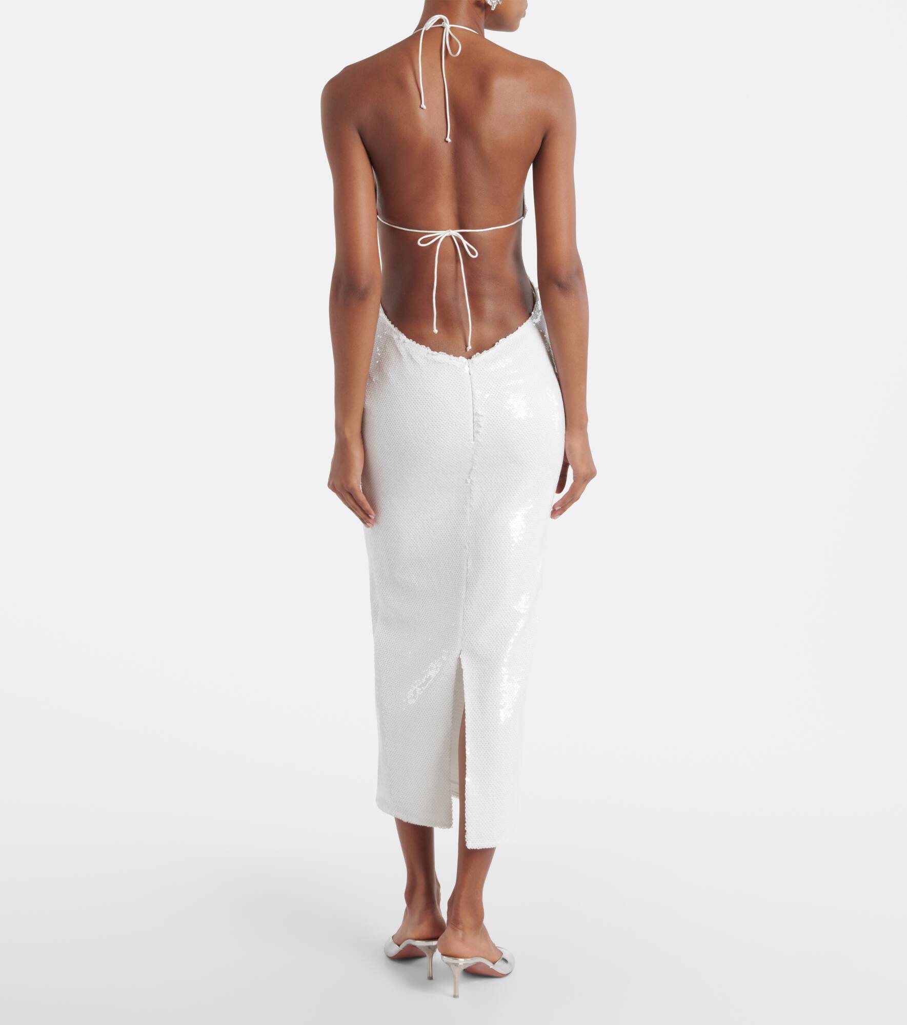 Cindy sequined halterneck midi dress - 3