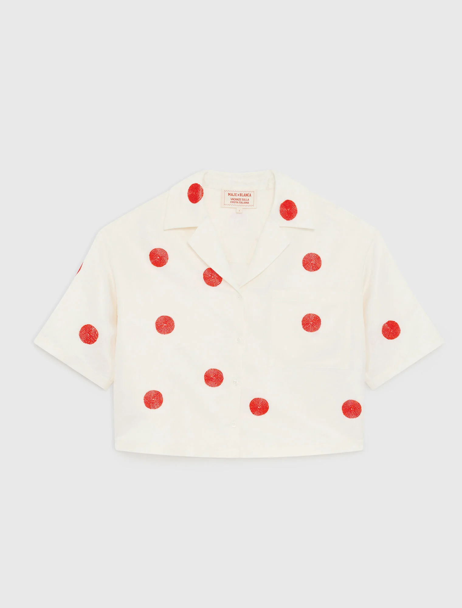 Embroidered linen and silk shirt - 1