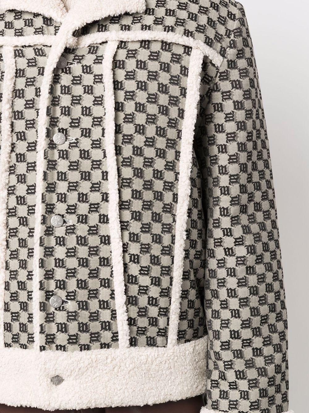 jacquard-monogram contrast-trim jacket - 6