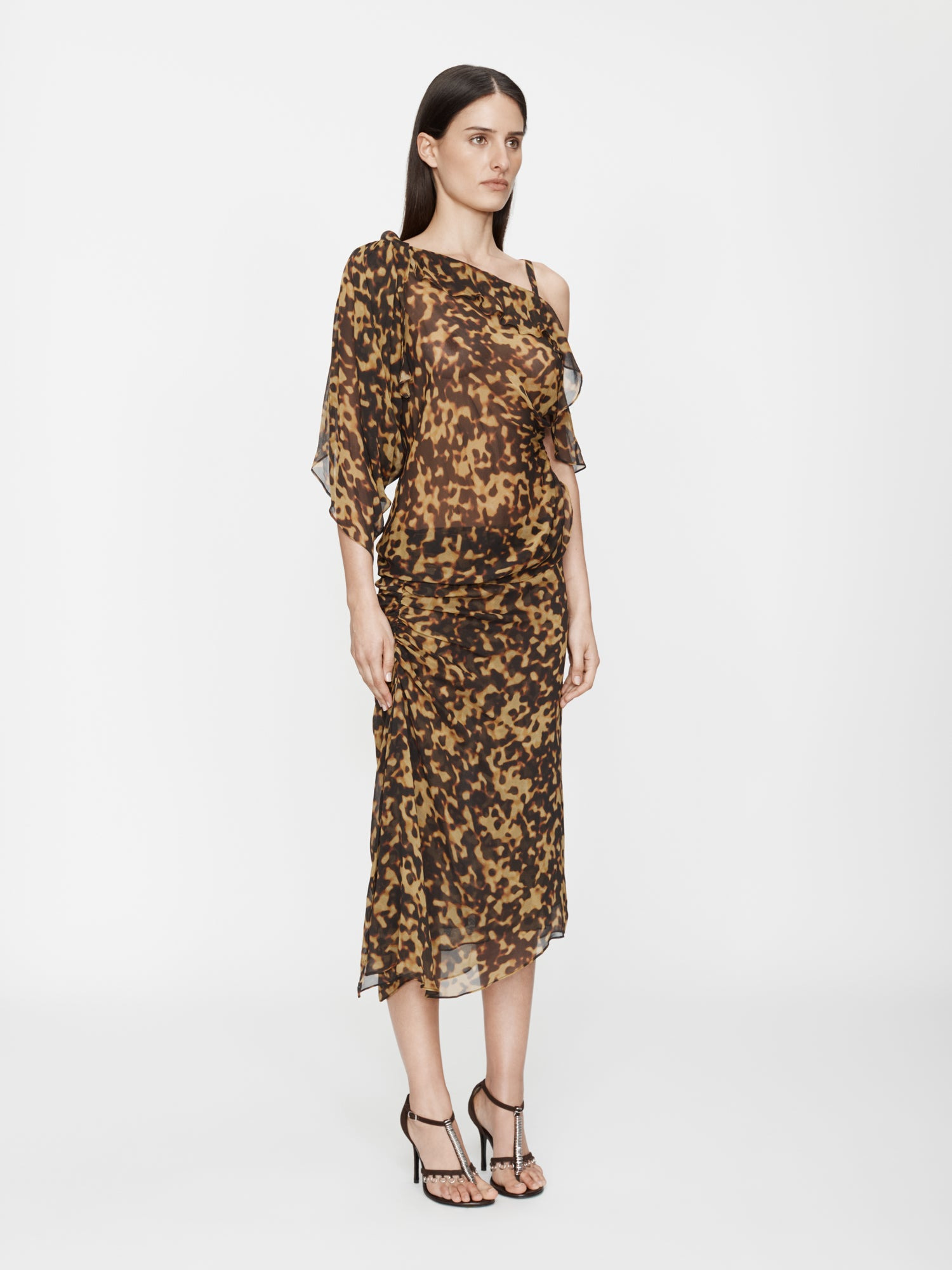 Roule Trimmed Silk Drape Top - 5