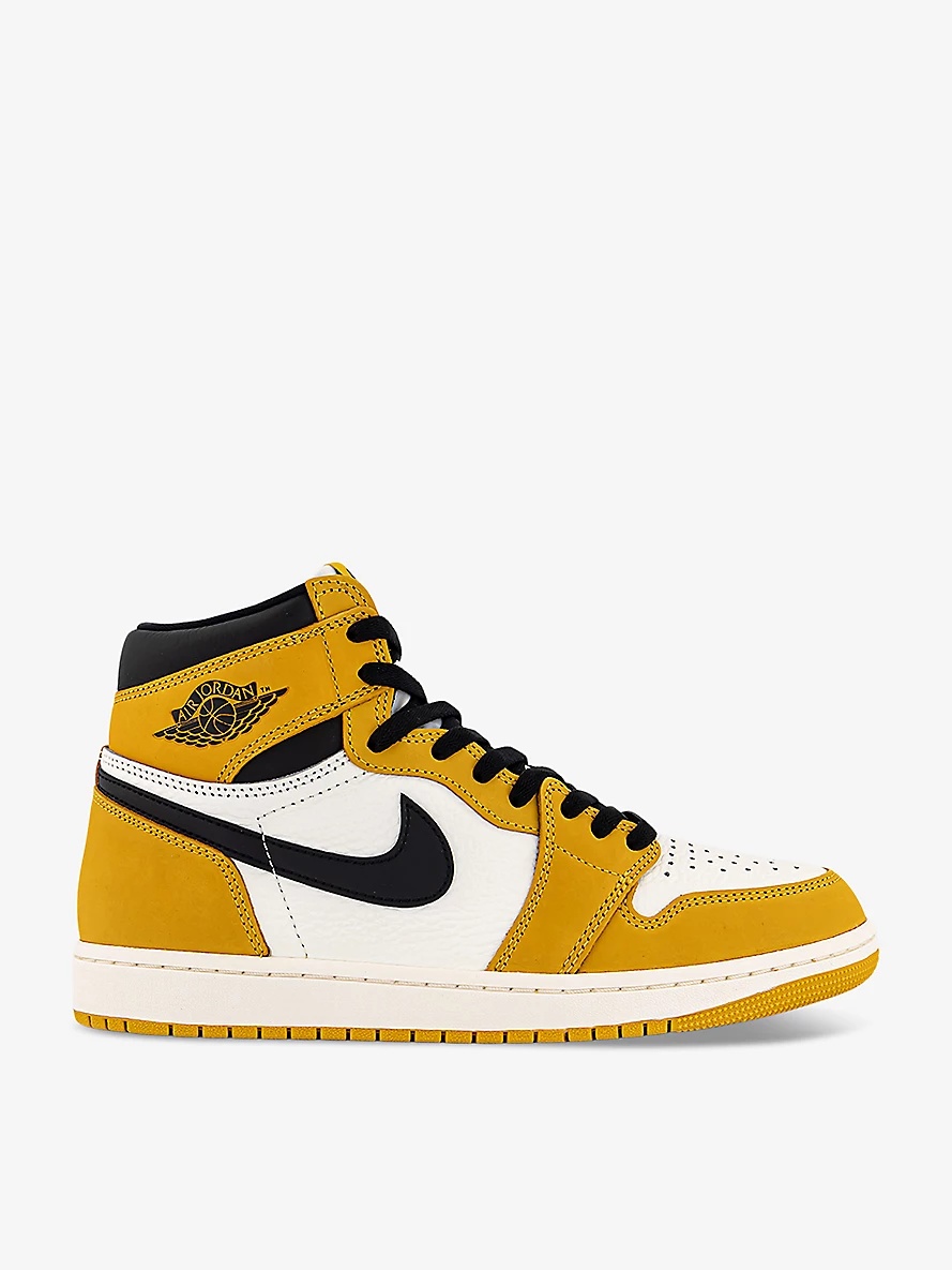 Air Jordan 1 High brand-embroidered leather high-top trainers - 1