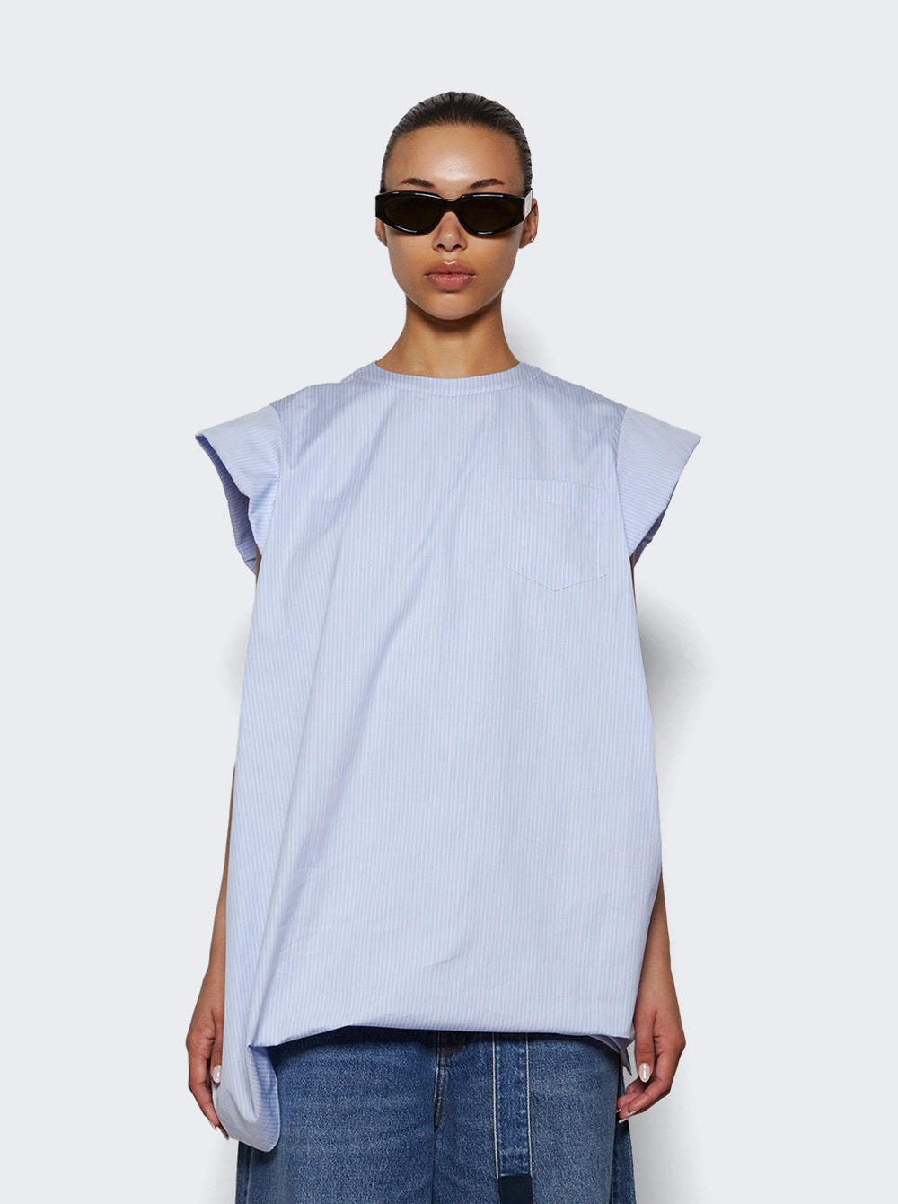 Poplin Pullover Shirt Blue Stripe - 2