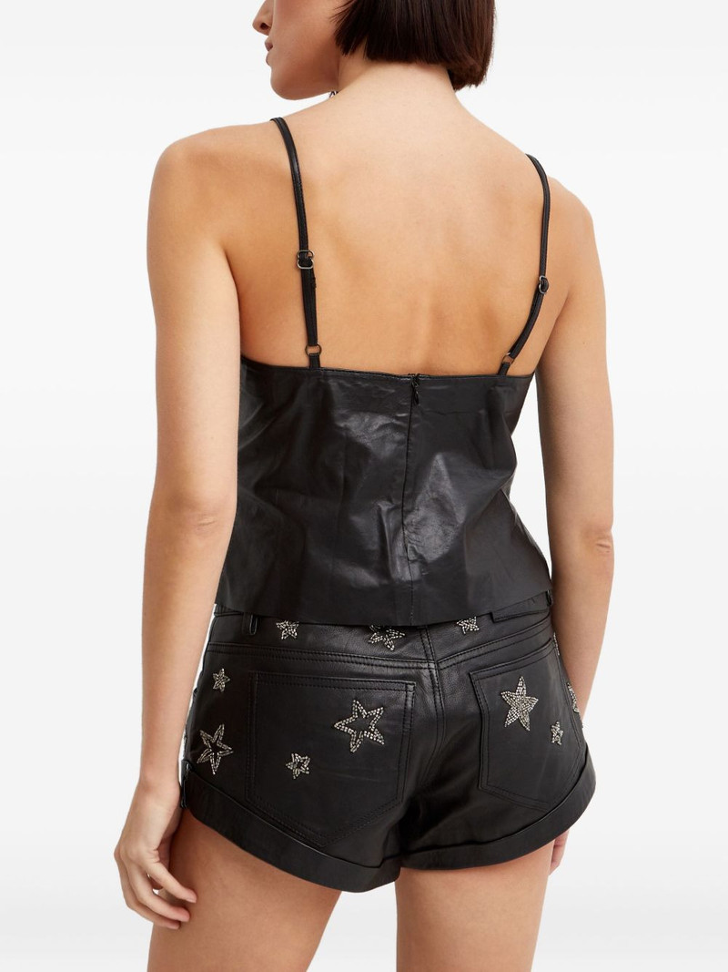 V-neck leather tank top 4