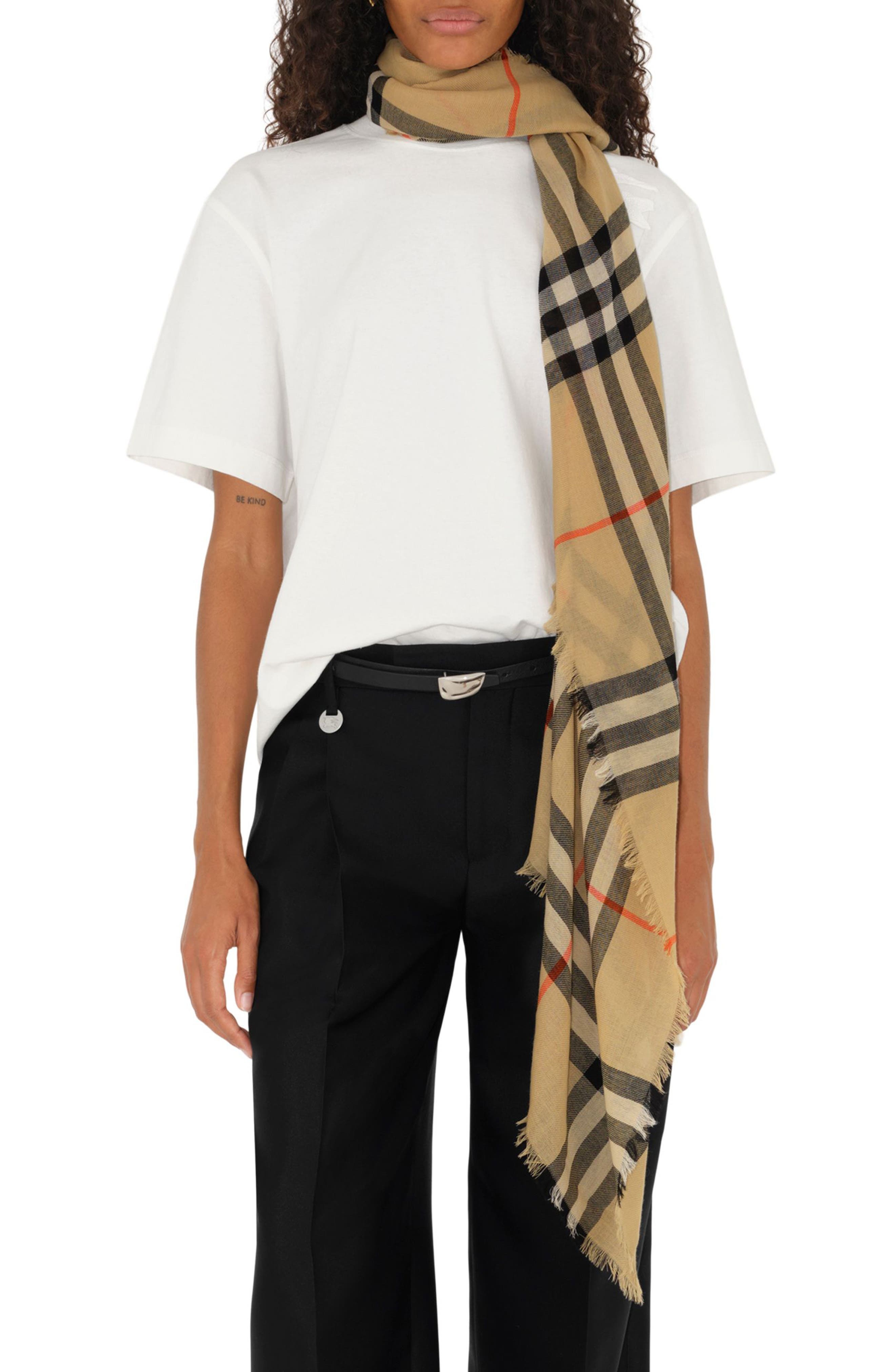 burberry Check Wool Scarf in Archive Beige at Nordstrom - 2