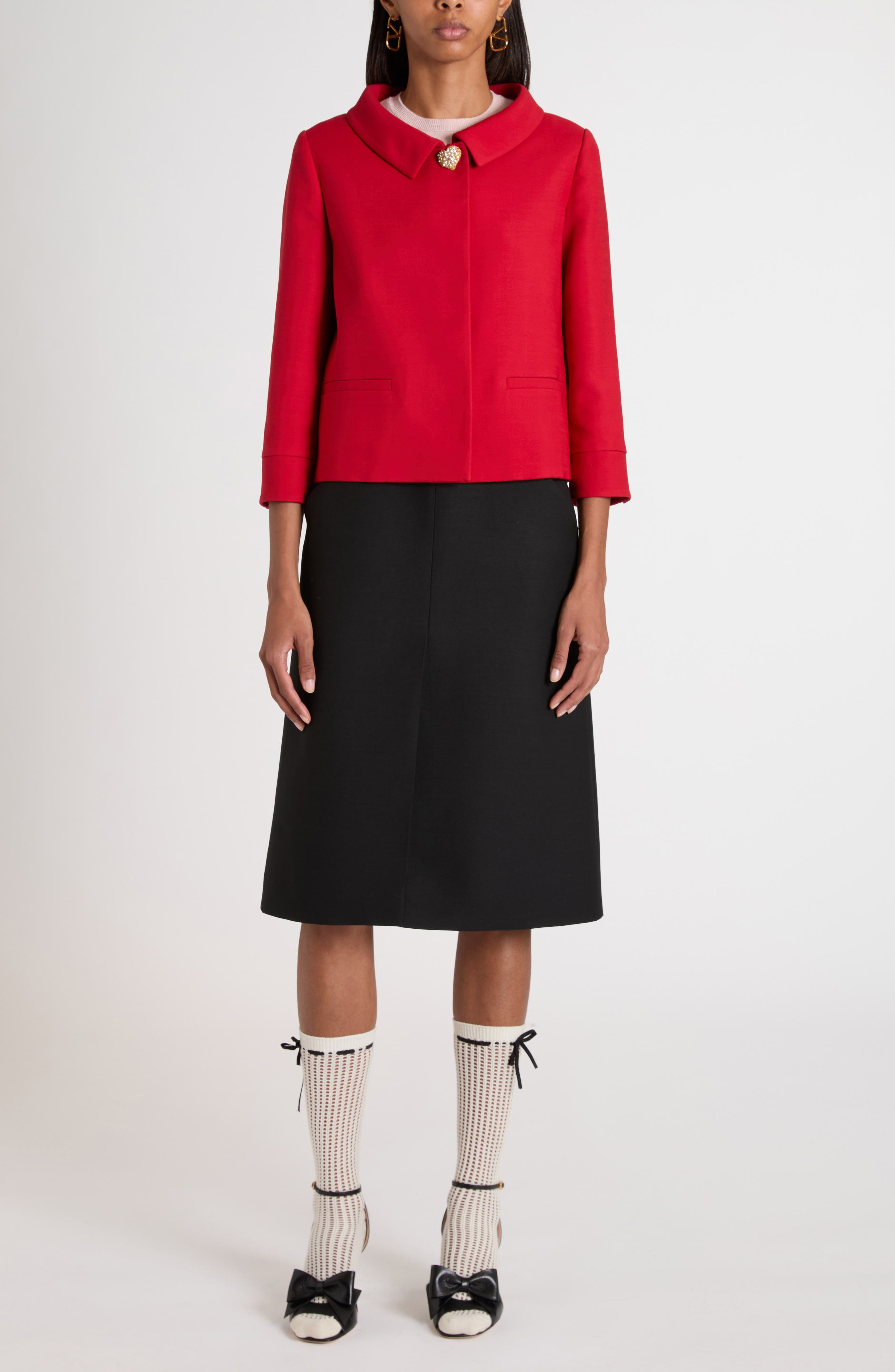 Valentino Garavani Crepe Couture Jacket in Dark Red at Nordstrom - 2