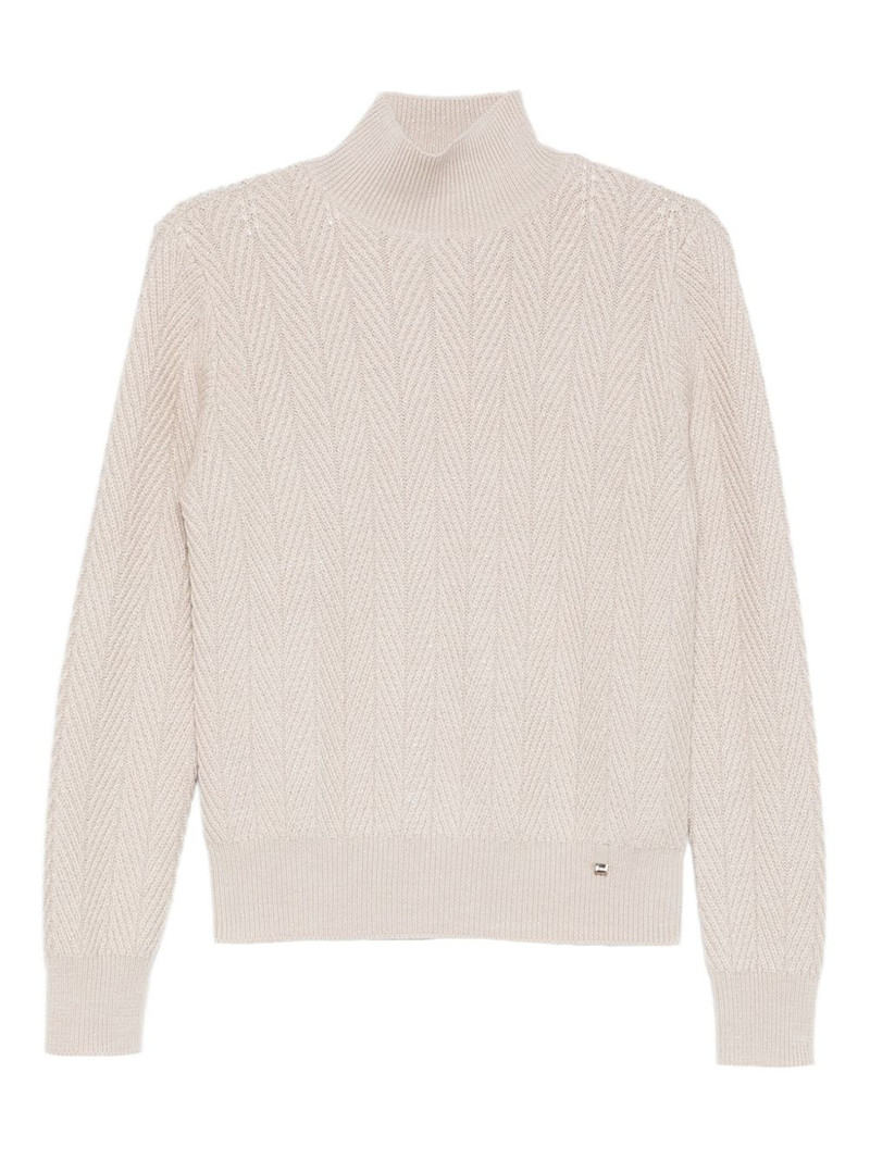 high-neck textured sweater 1