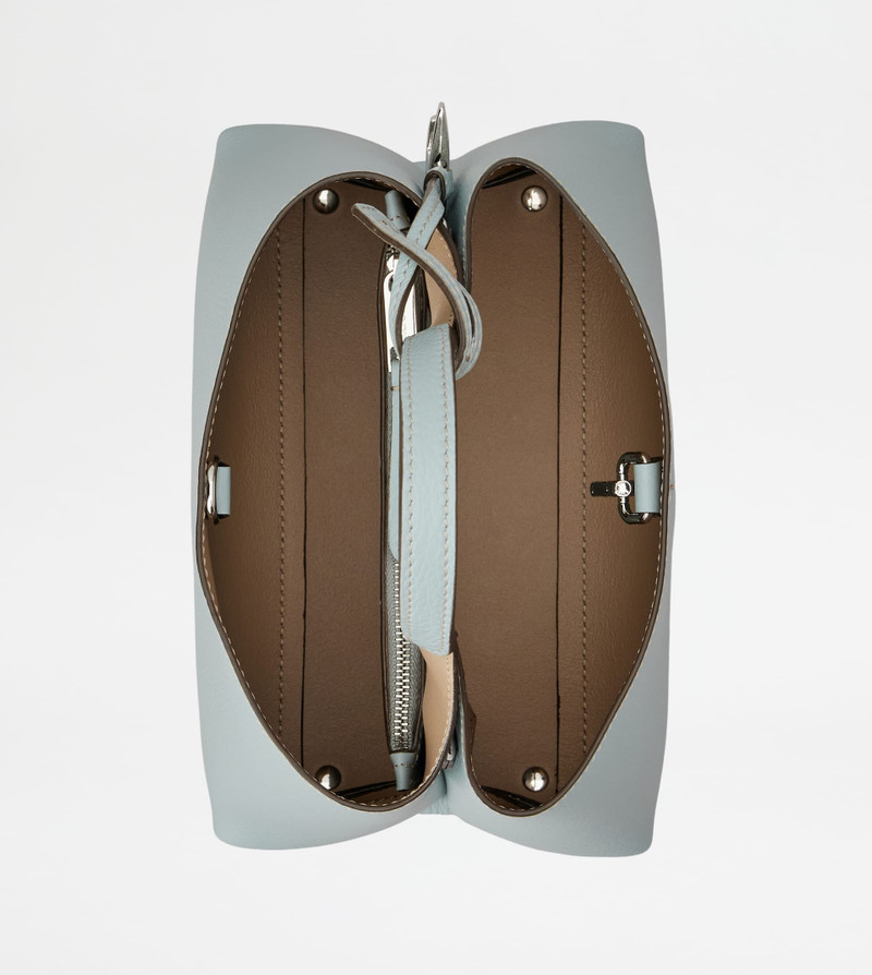 BAG IN LEATHER MICRO - LIGHT BLUE, NATURAL 4