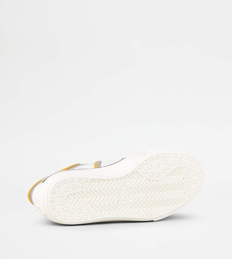 SNEAKERS IN LEATHER - GREY, WHITE, YELLOW 4