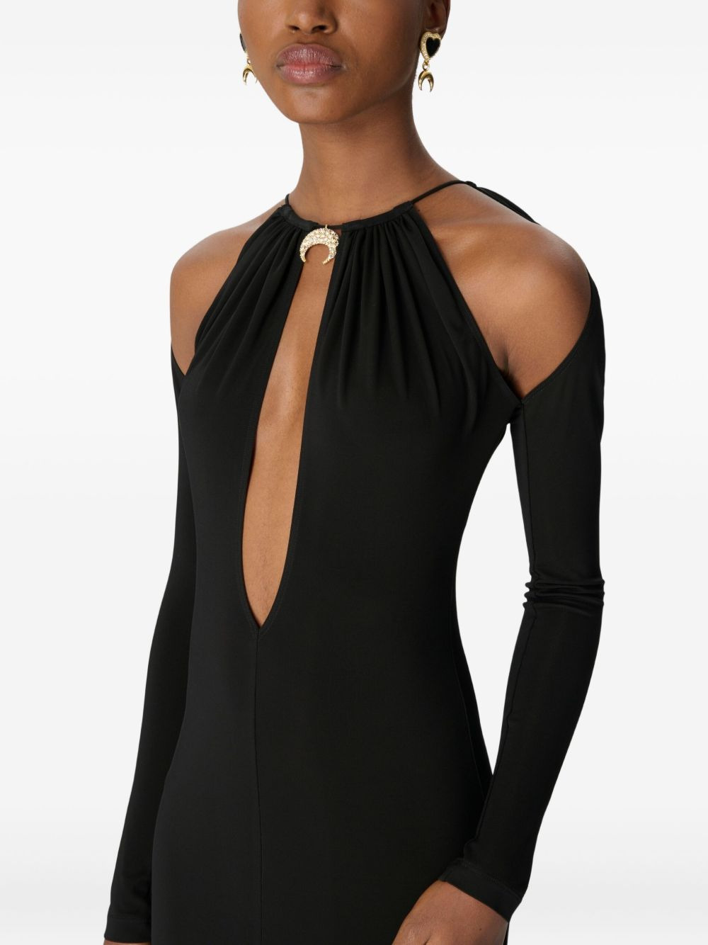 draped keyhole dress - 4