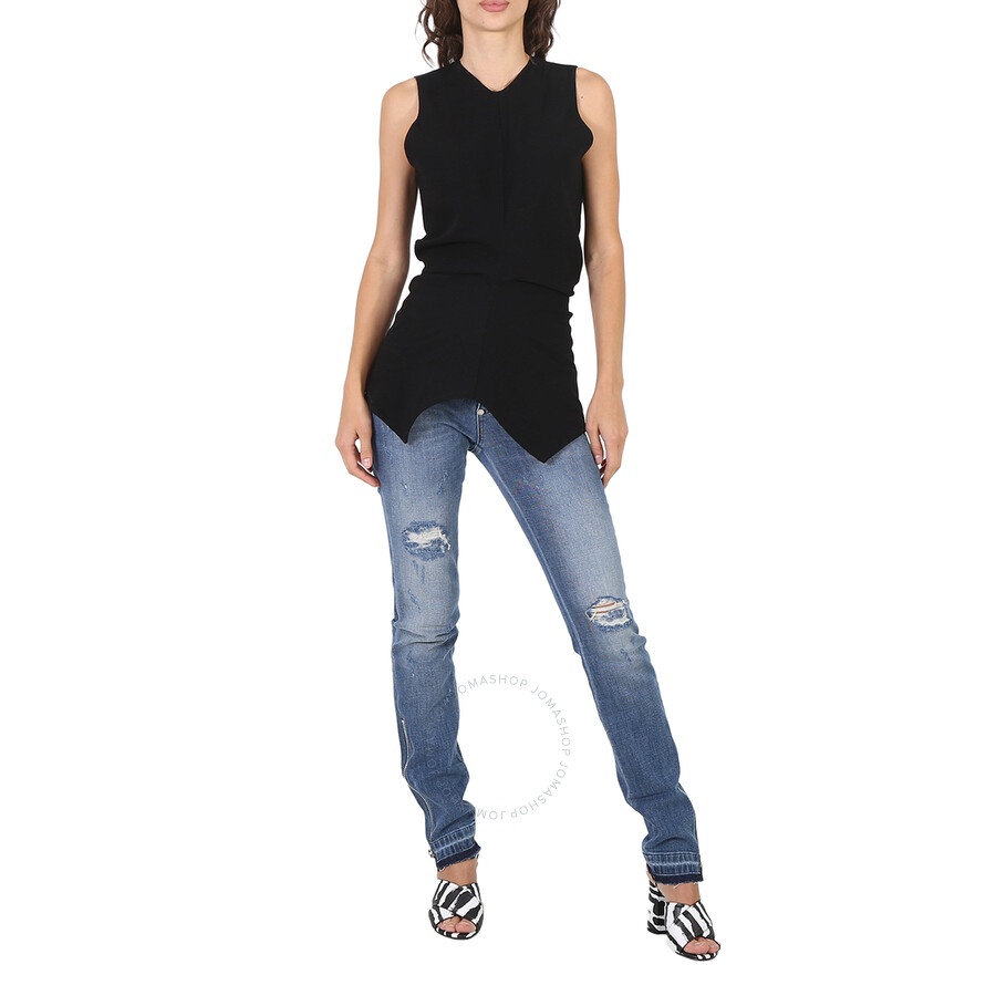 Proenza Schouler Ladies Black Textured Crepe Sleeveless Top, Brand Size 0 - 6