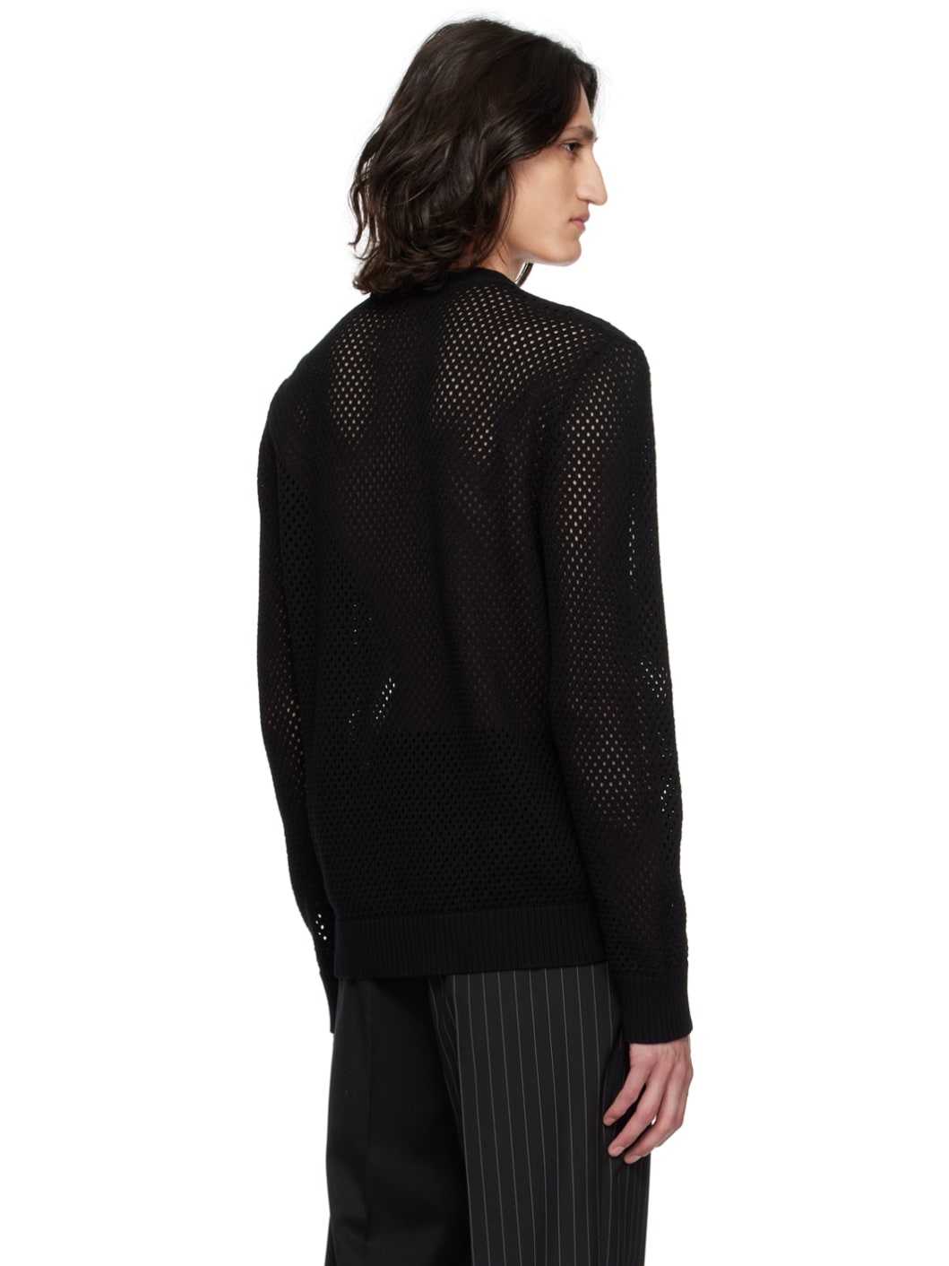 Black Jacquard Sweater - 3