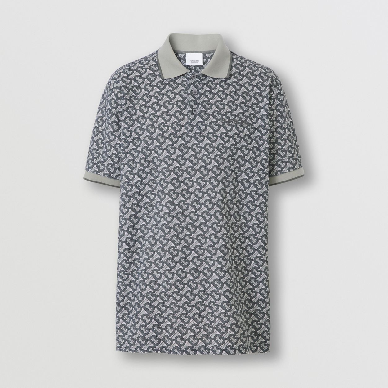 Monogram Print Cotton Piqué Oversized Polo Shirt - 1