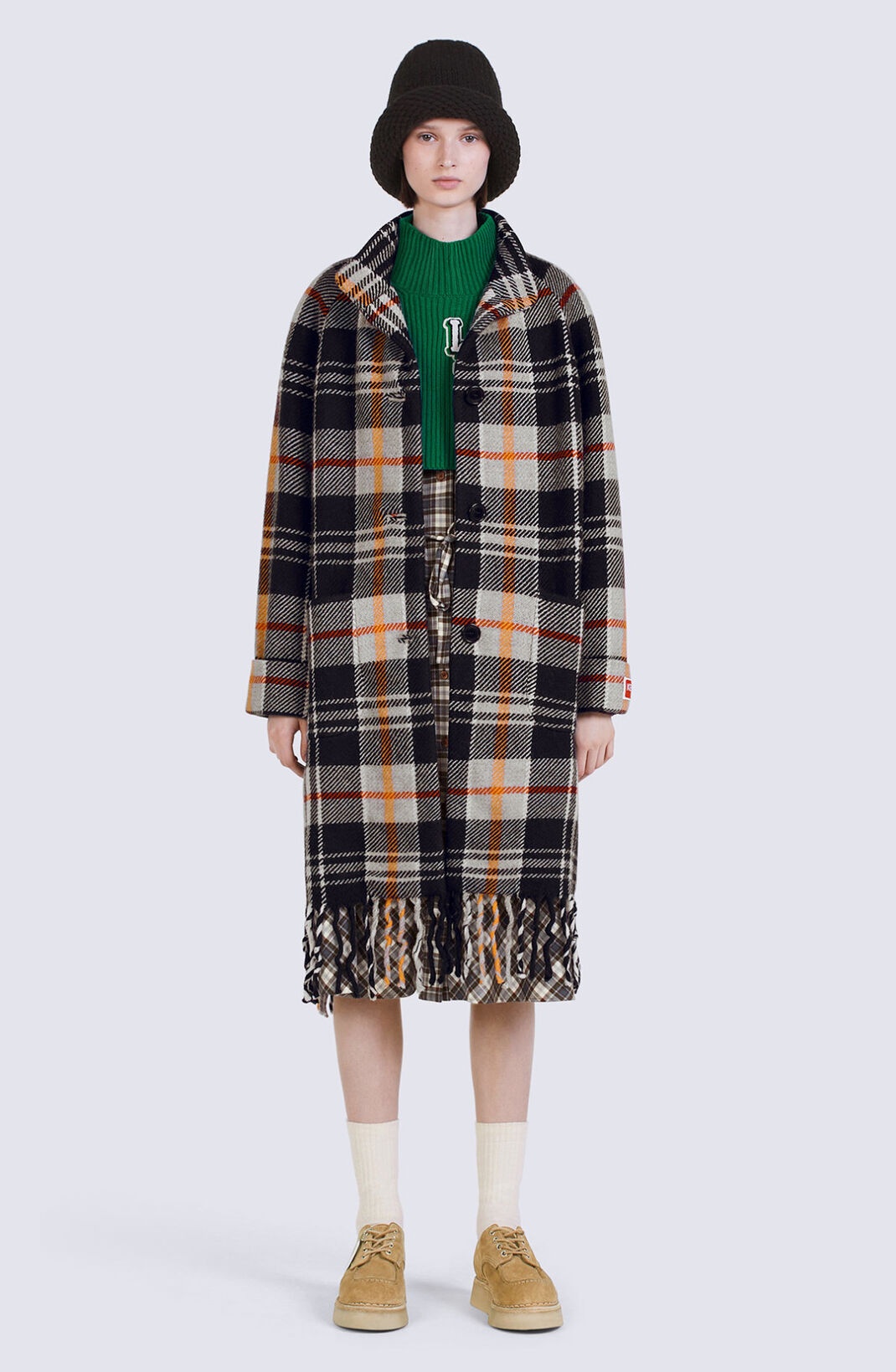 Checked woollen coat - 3