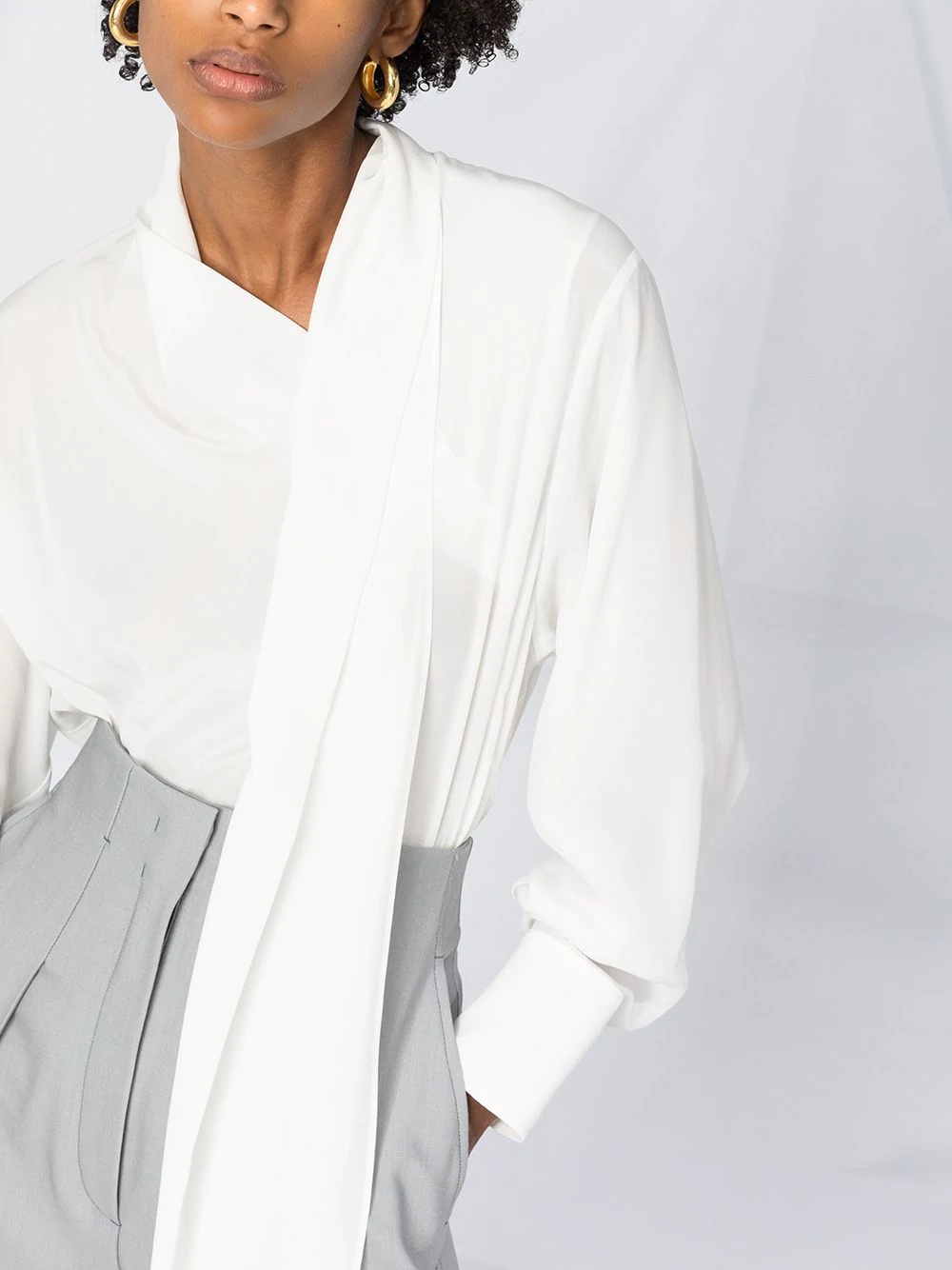 draped asymmetric blouse - 5