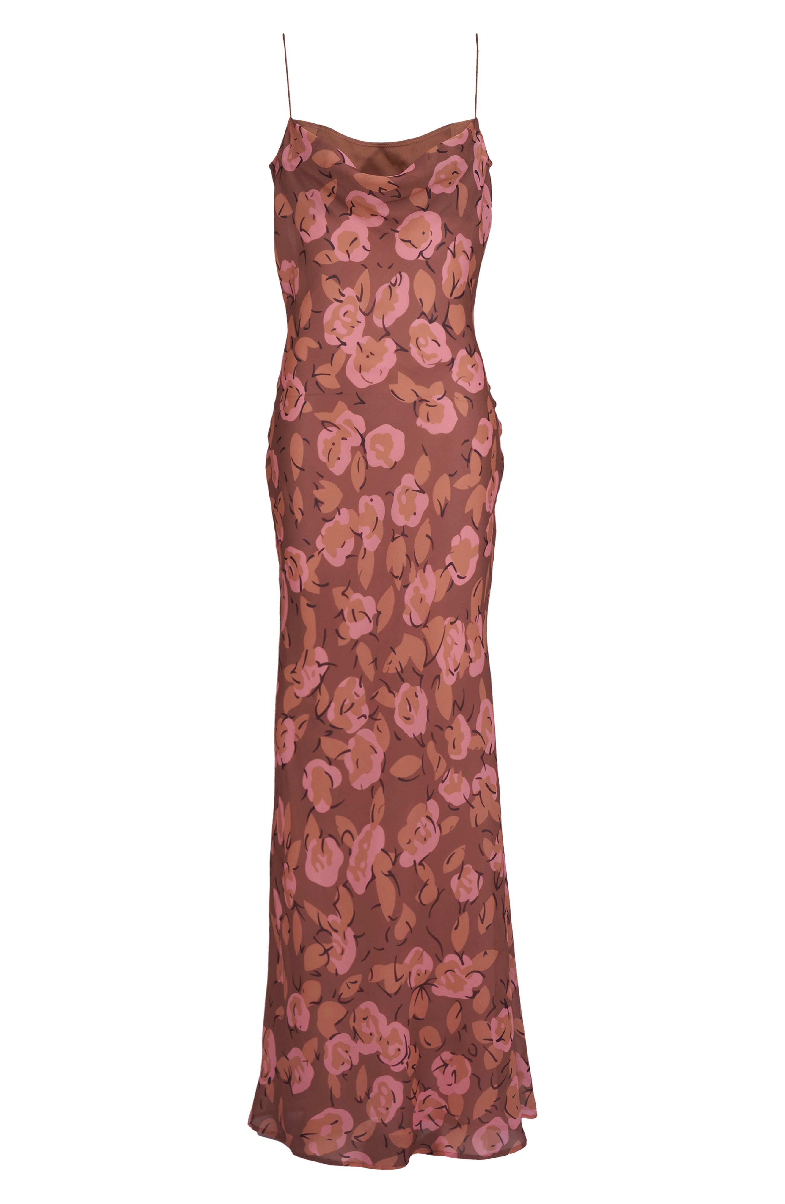 SAU LEE Gabi Floral Print Dress in Mocha Multi at Nordstrom - 4