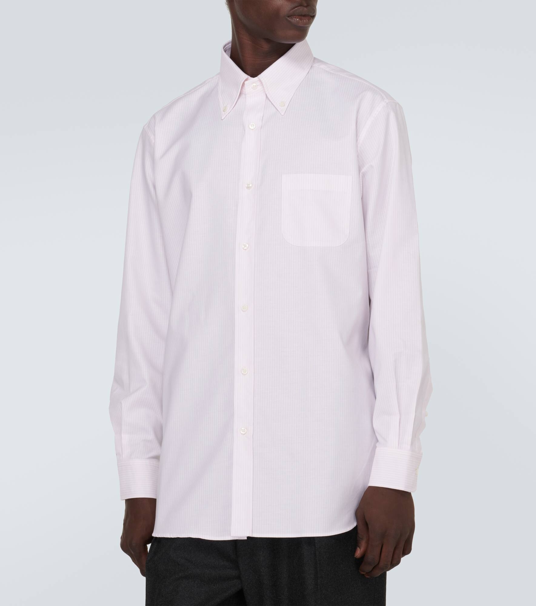 Agui striped cotton Oxford shirt - 3