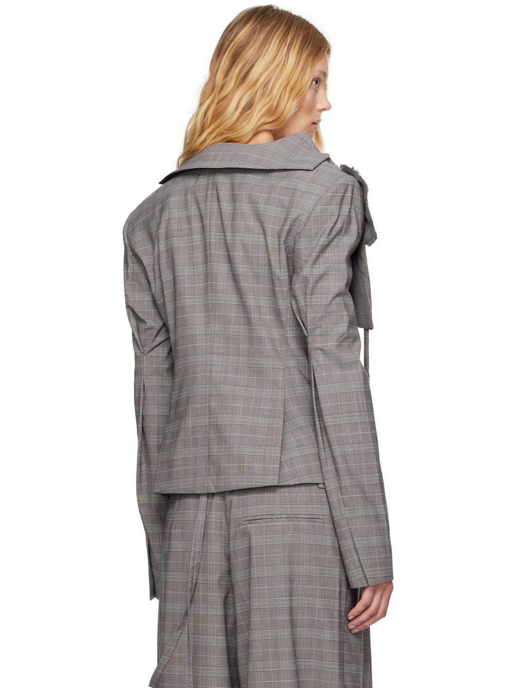 Gray Off-Shoulder Blazer - 3