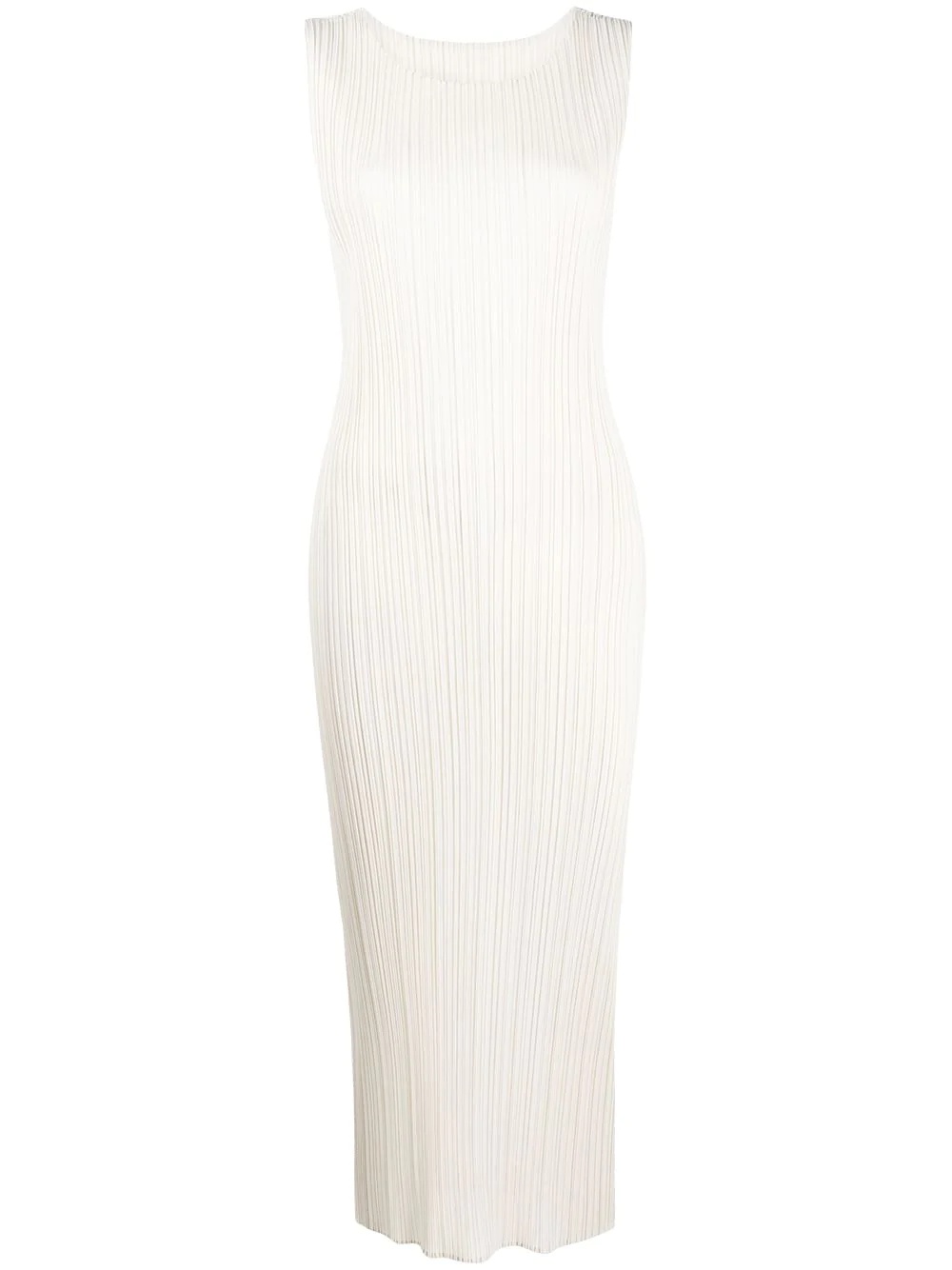 pleated sleeveless midi dress - 1