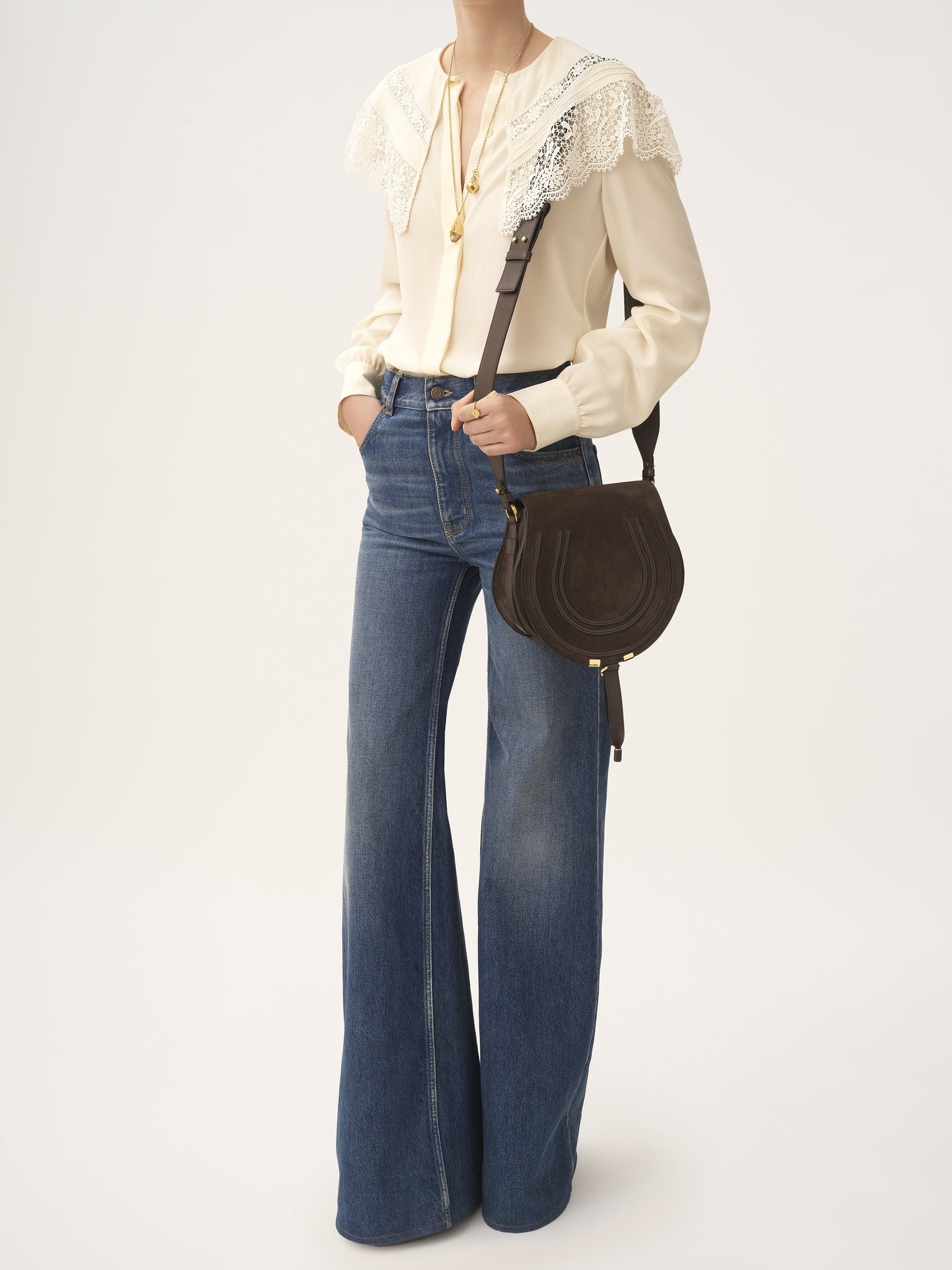 MARCIE SADDLE BAG IN SUEDE LEATHER - 7