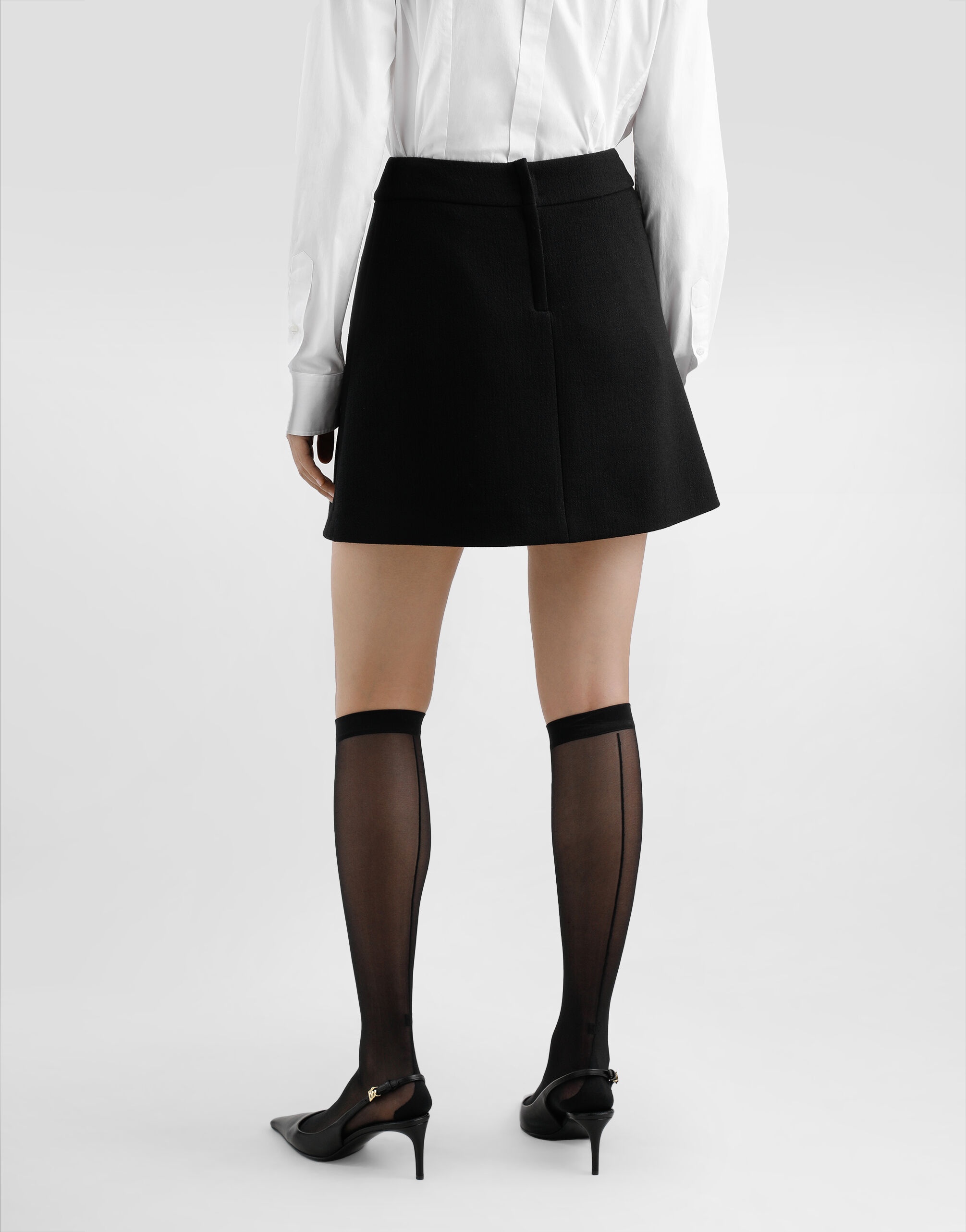 A-line wool crepe miniskirt - 4