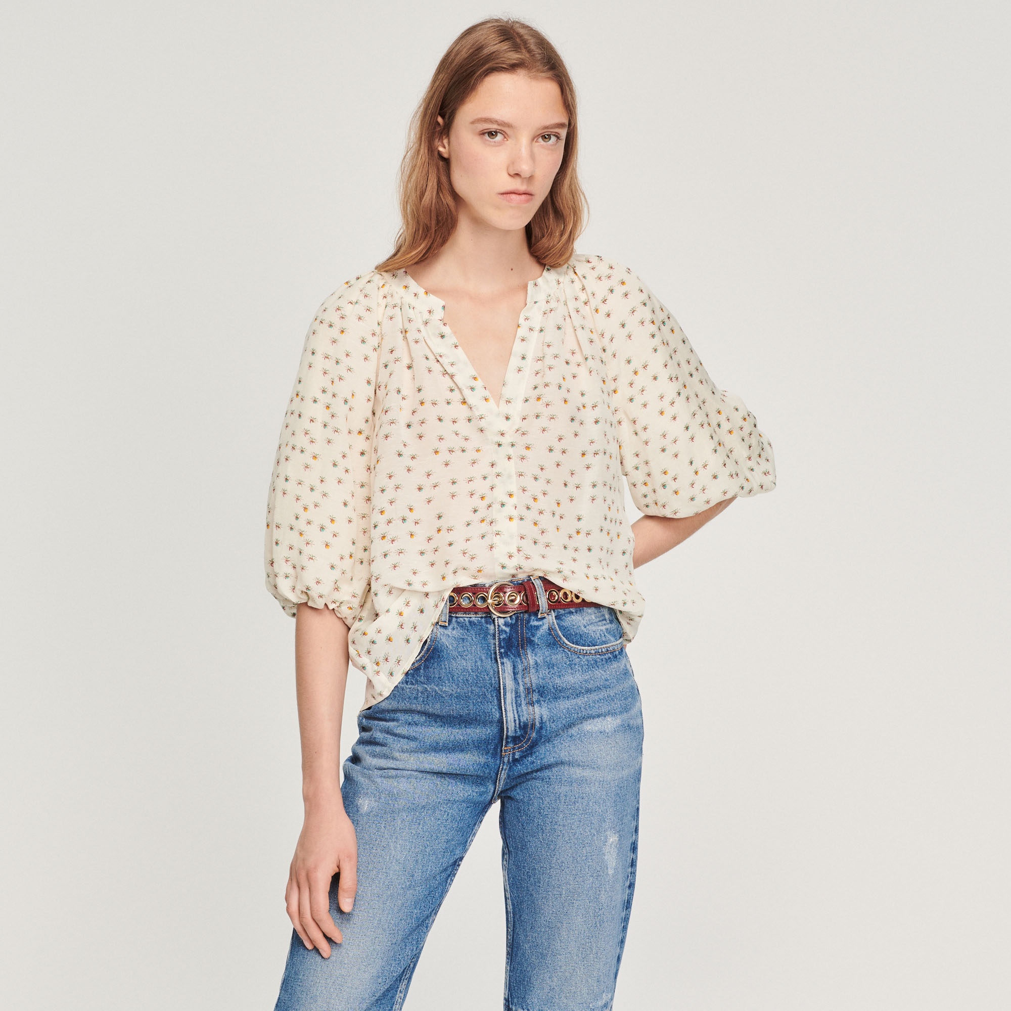 Loose top with Summer Flowers print - 5