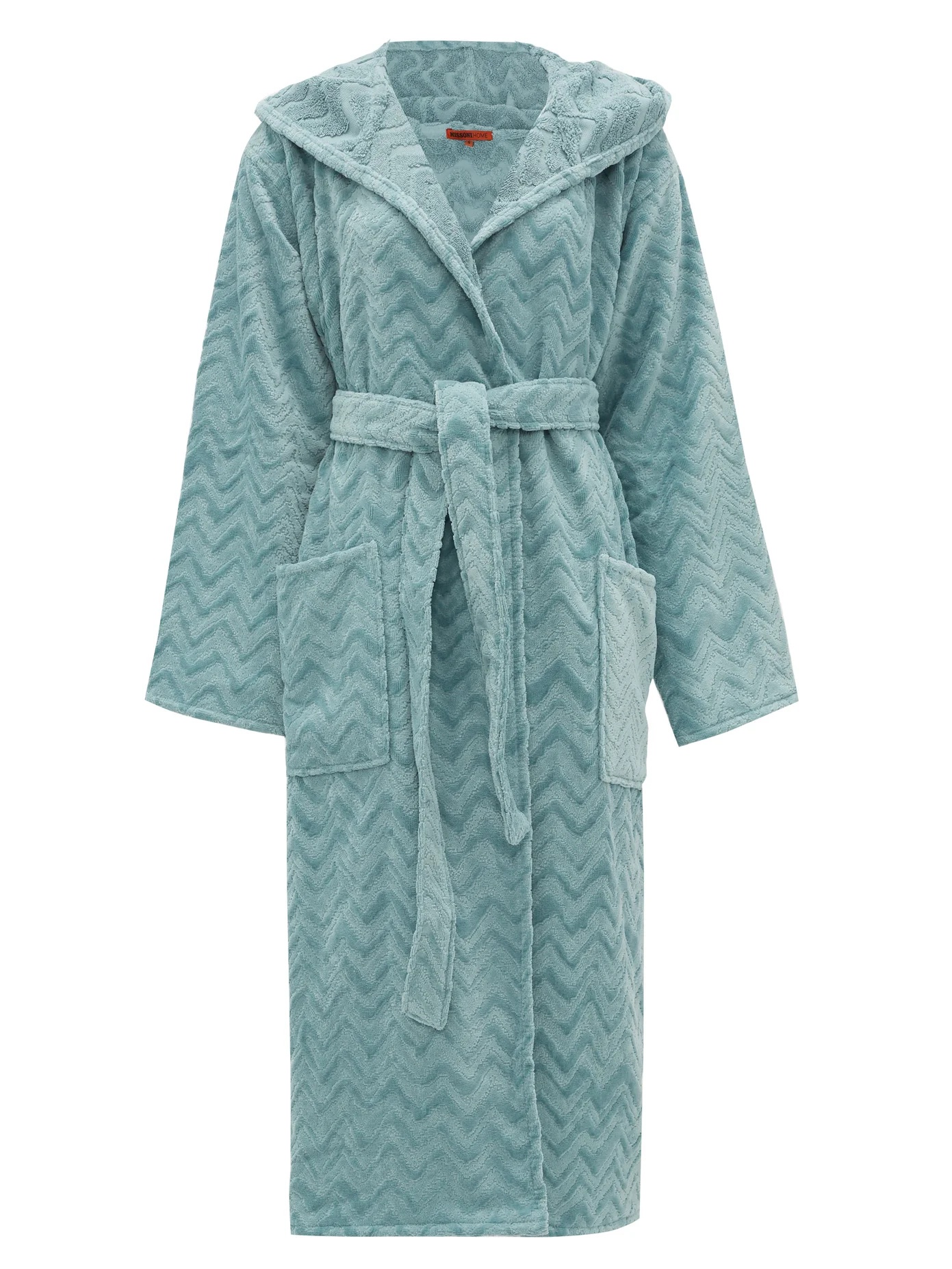 Rex zigzag hooded cotton-terry bathrobe - 1