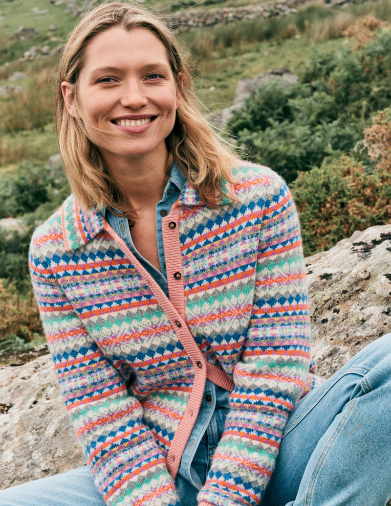Edie Fair Isle Knitted Shirt-Pink Heritage Fair Isle 3