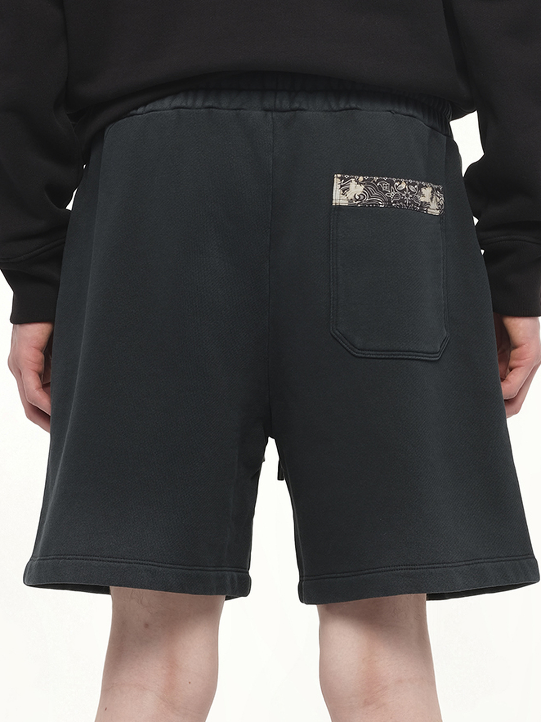 Bleach Bandana Shorts in Black - 3