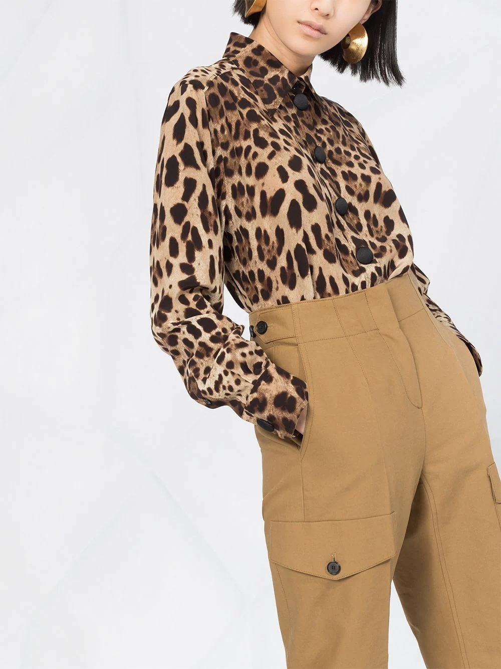 leopard print blouse - 5