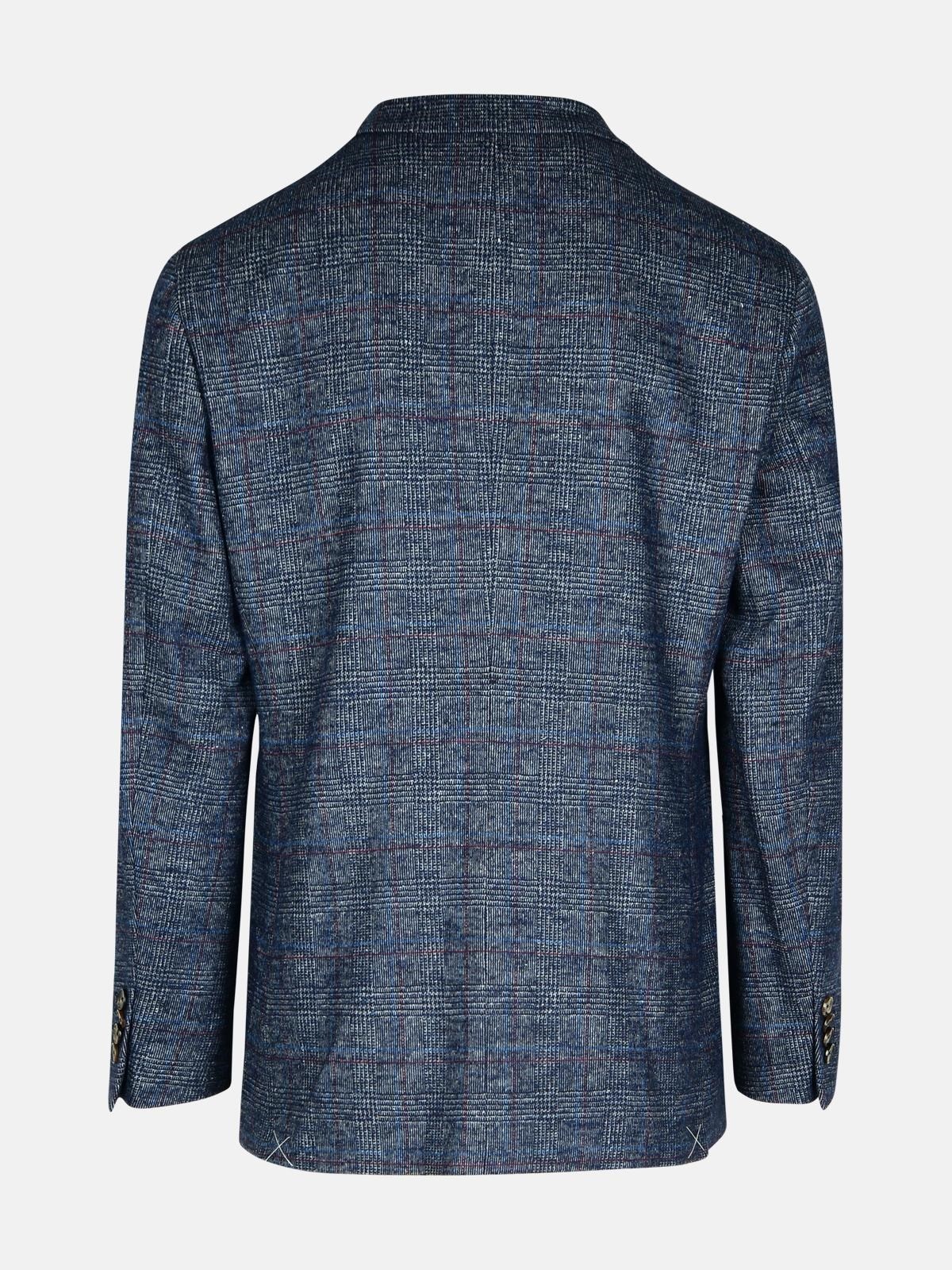 'ROMA' BLUE WOOL BLEND BLAZER - 3