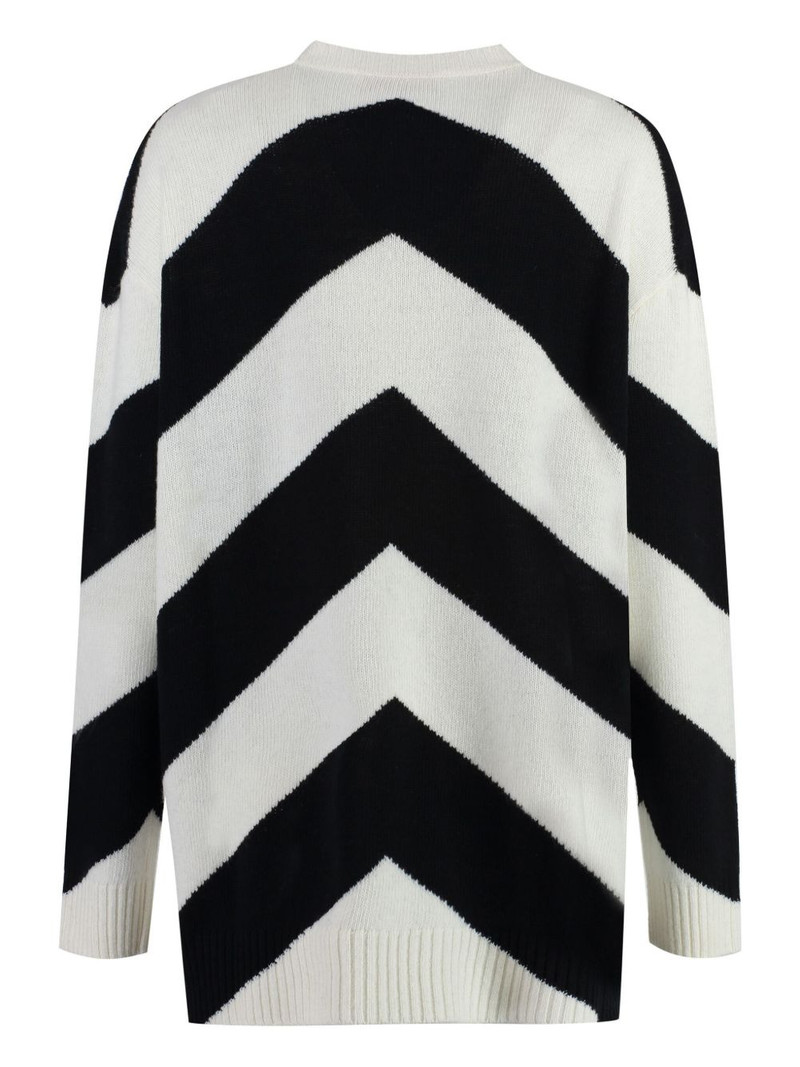 Valentino chevron-pattern virgin wool jumper outlook