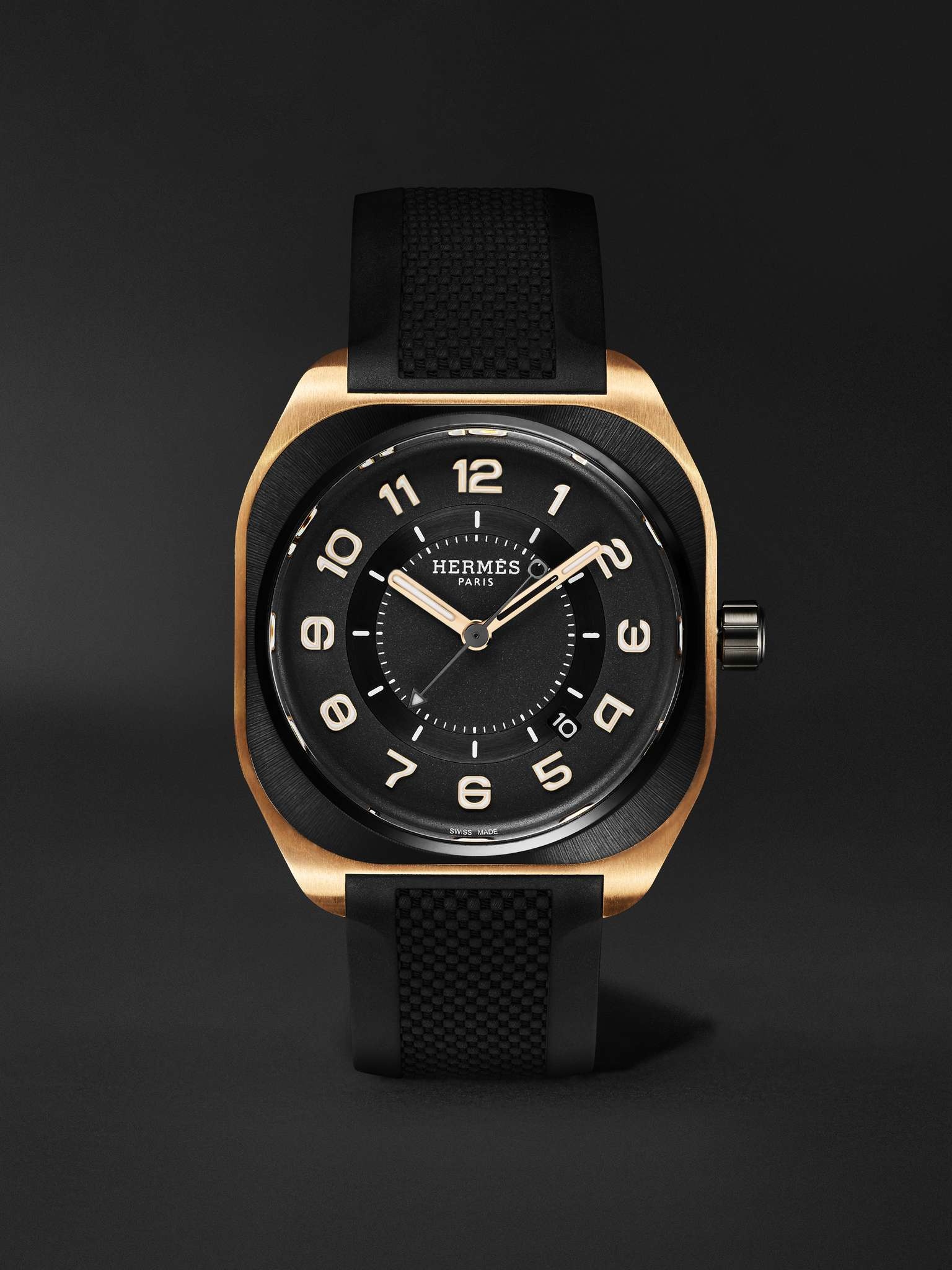 Hermès H08 Automatic 39mm DLC-Coated Titanium, Rose Gold and