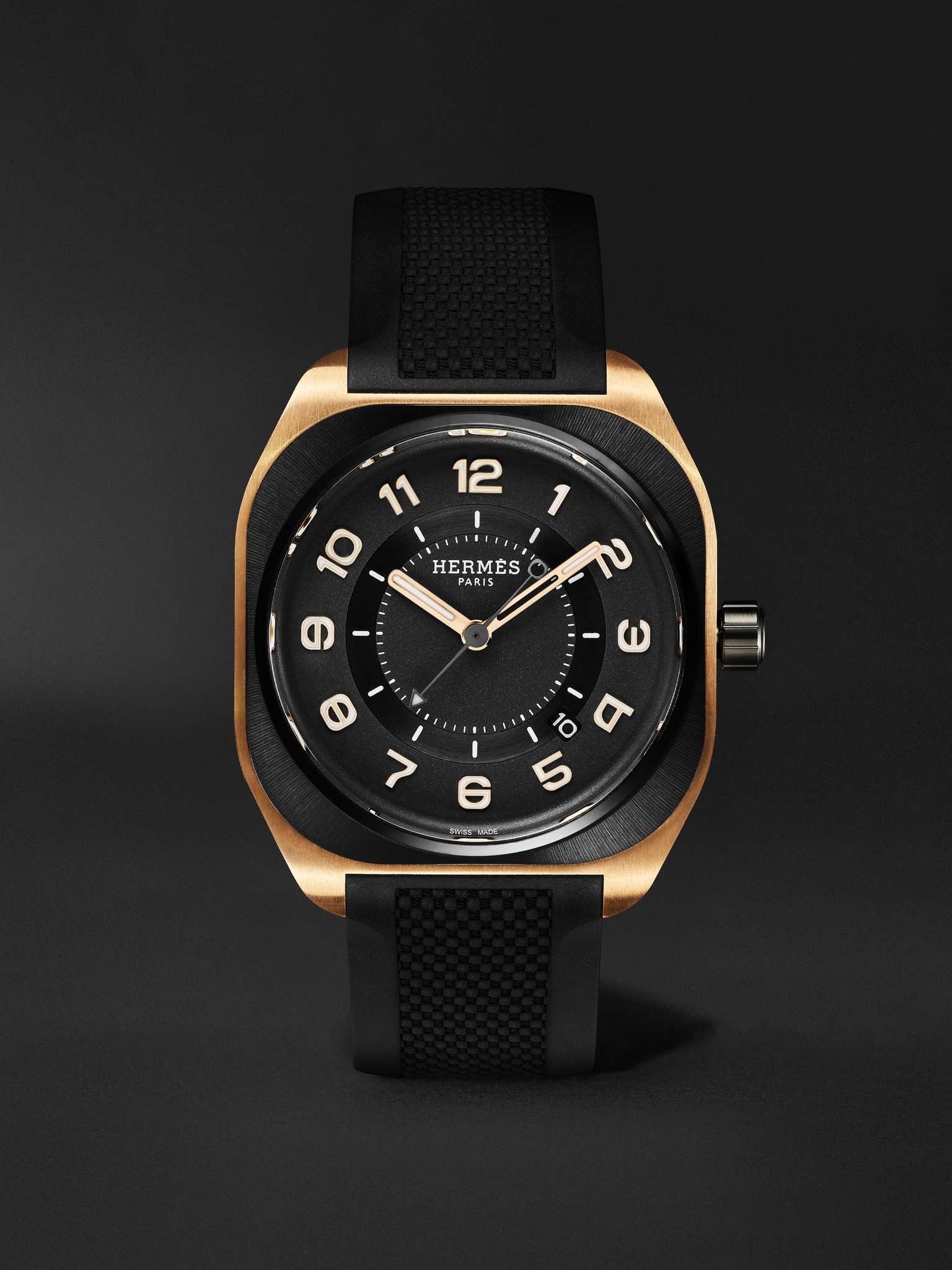 H08 Automatic 39mm DLC-Coated Titanium, Rose Gold and Rubber Watch, Ref.  No. 060124WW00