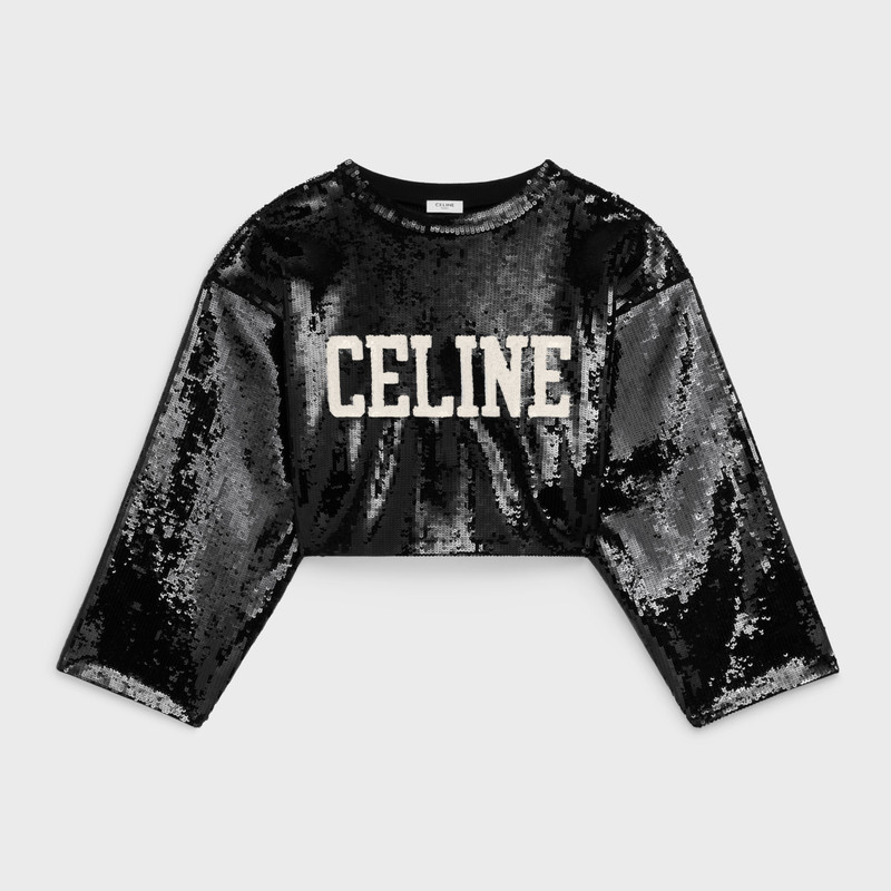 Celine embroidered crop top in Cotton fleece 1