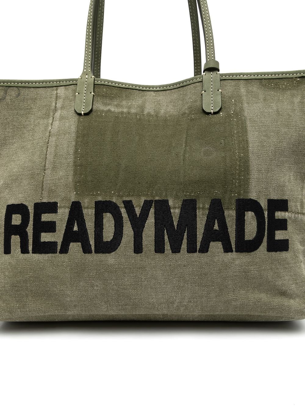 logo-print military canvas tote bag - 4