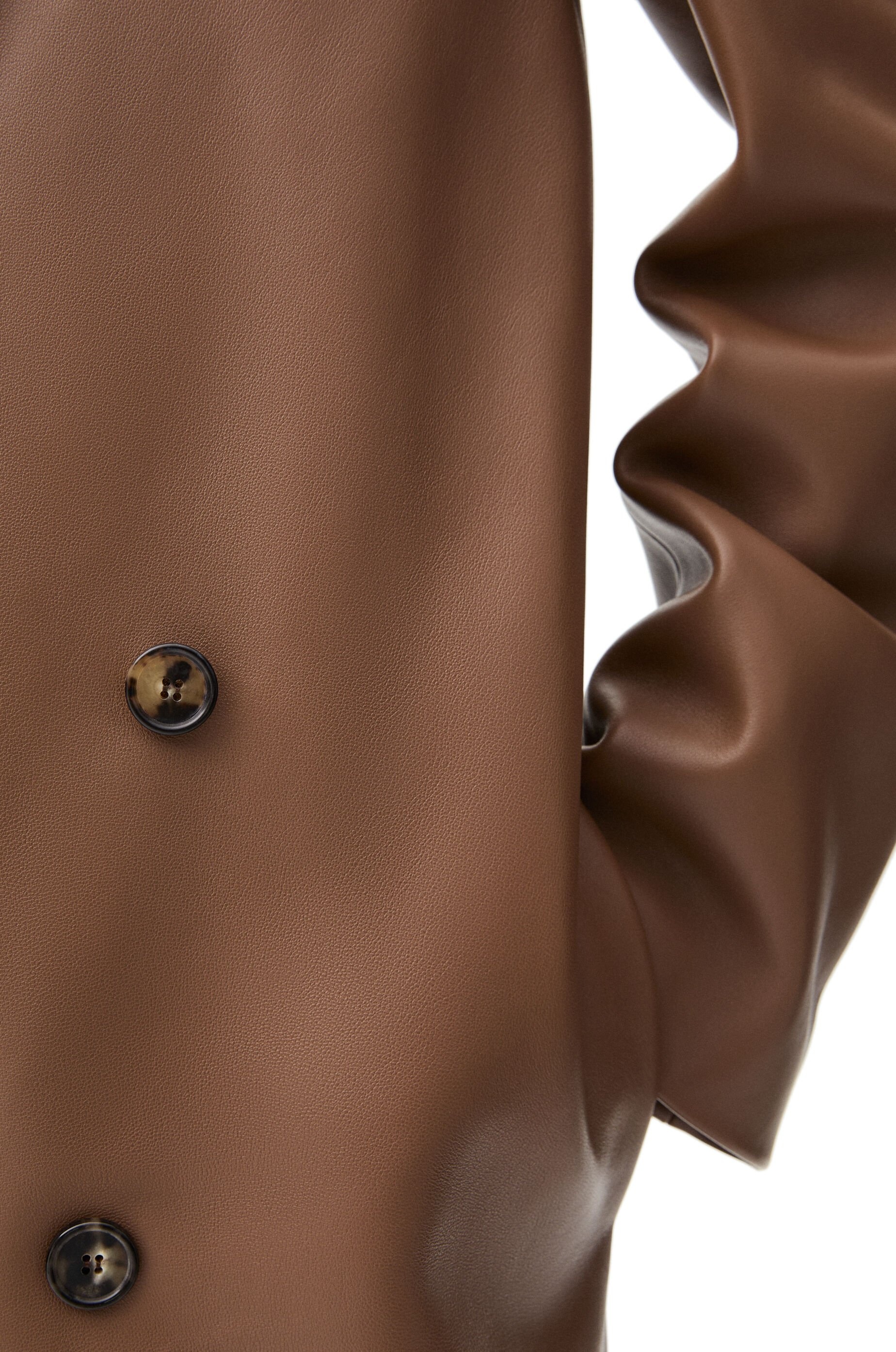 Double-breasted coat in nappa lambskin - 4