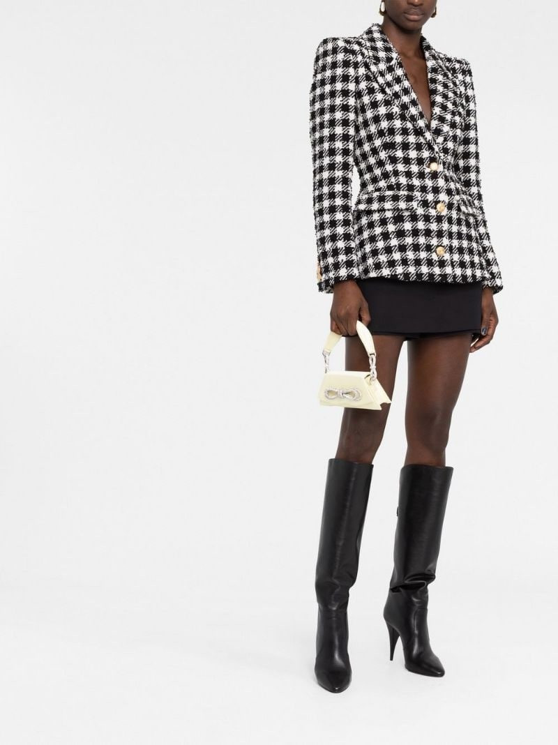 Alessandra Rich houndstooth single-breasted blazer outlook