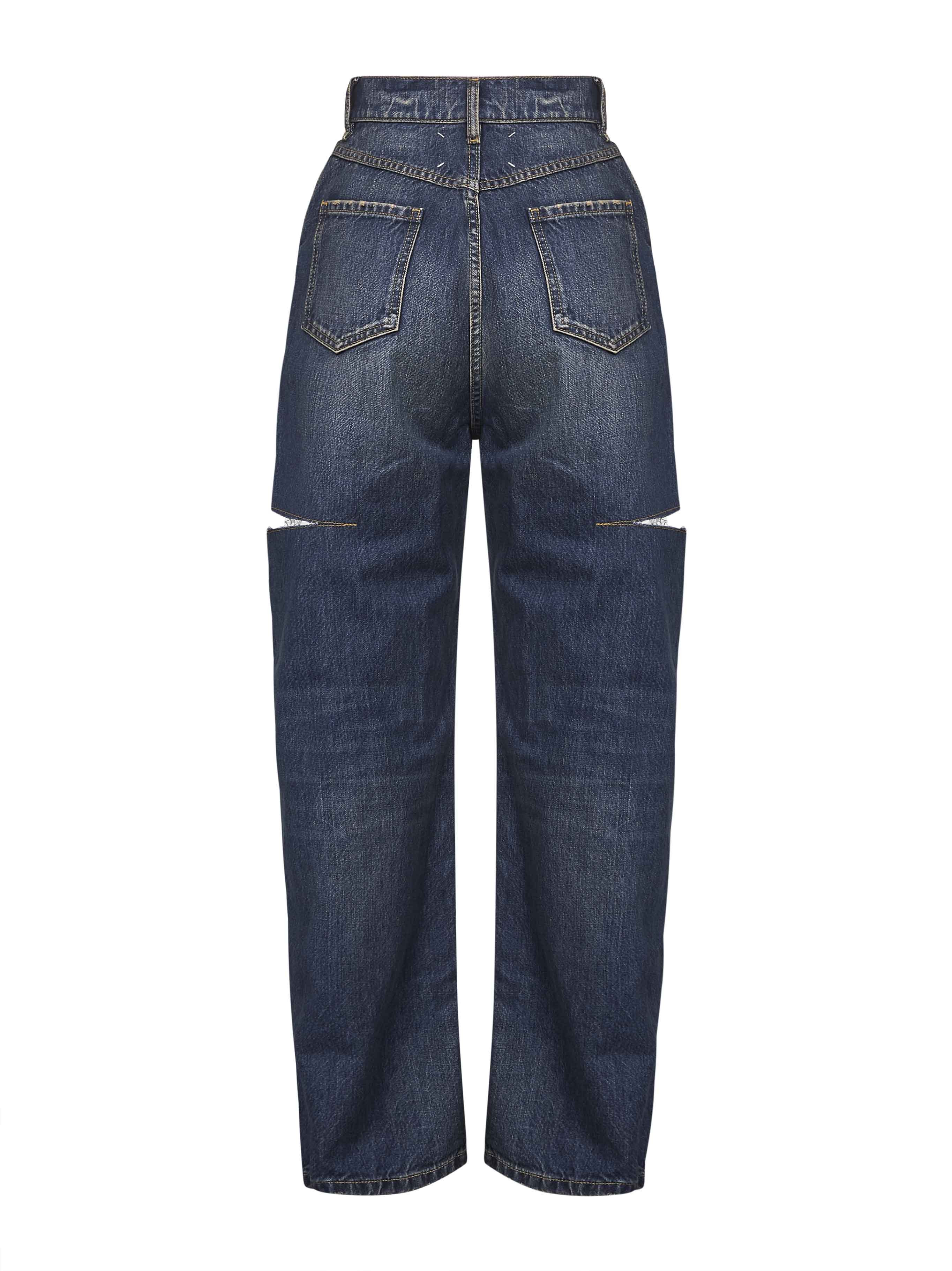 Blue denim slash details jeans - 2