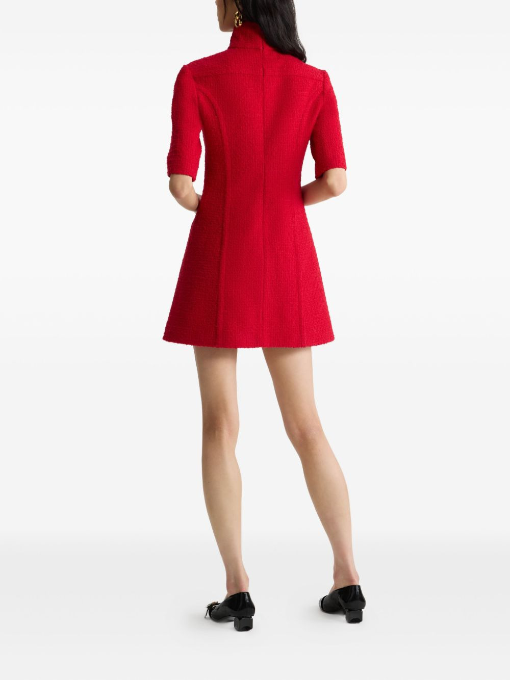 high-neck tweed dress - 3
