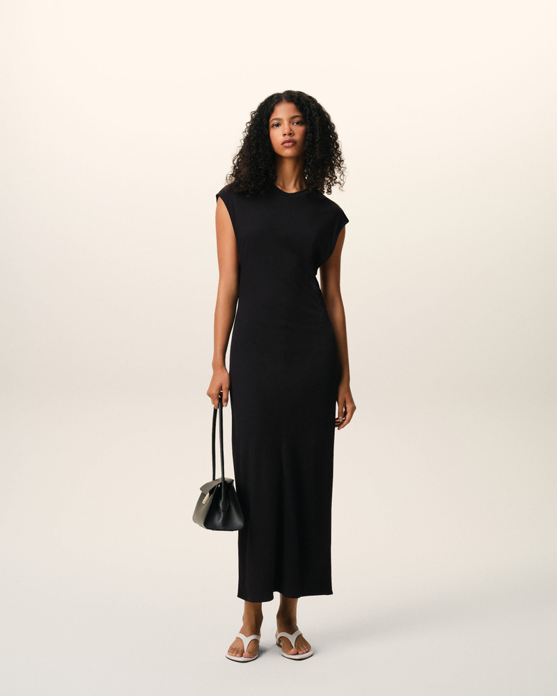 AMI Paris BLACK JERSEY SLEEVELESS FITTED LONG  DRESS outlook