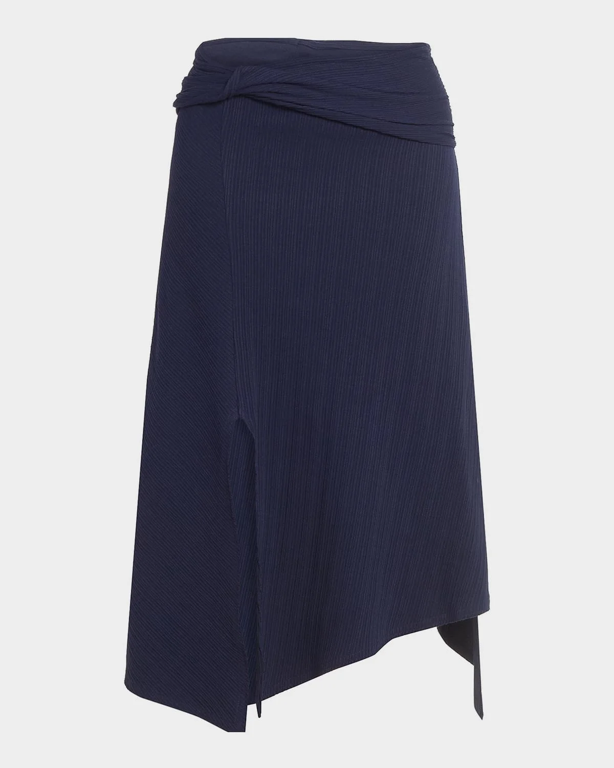 Twisted Cotton Plisse Midi Handkerchief Skirt - 1
