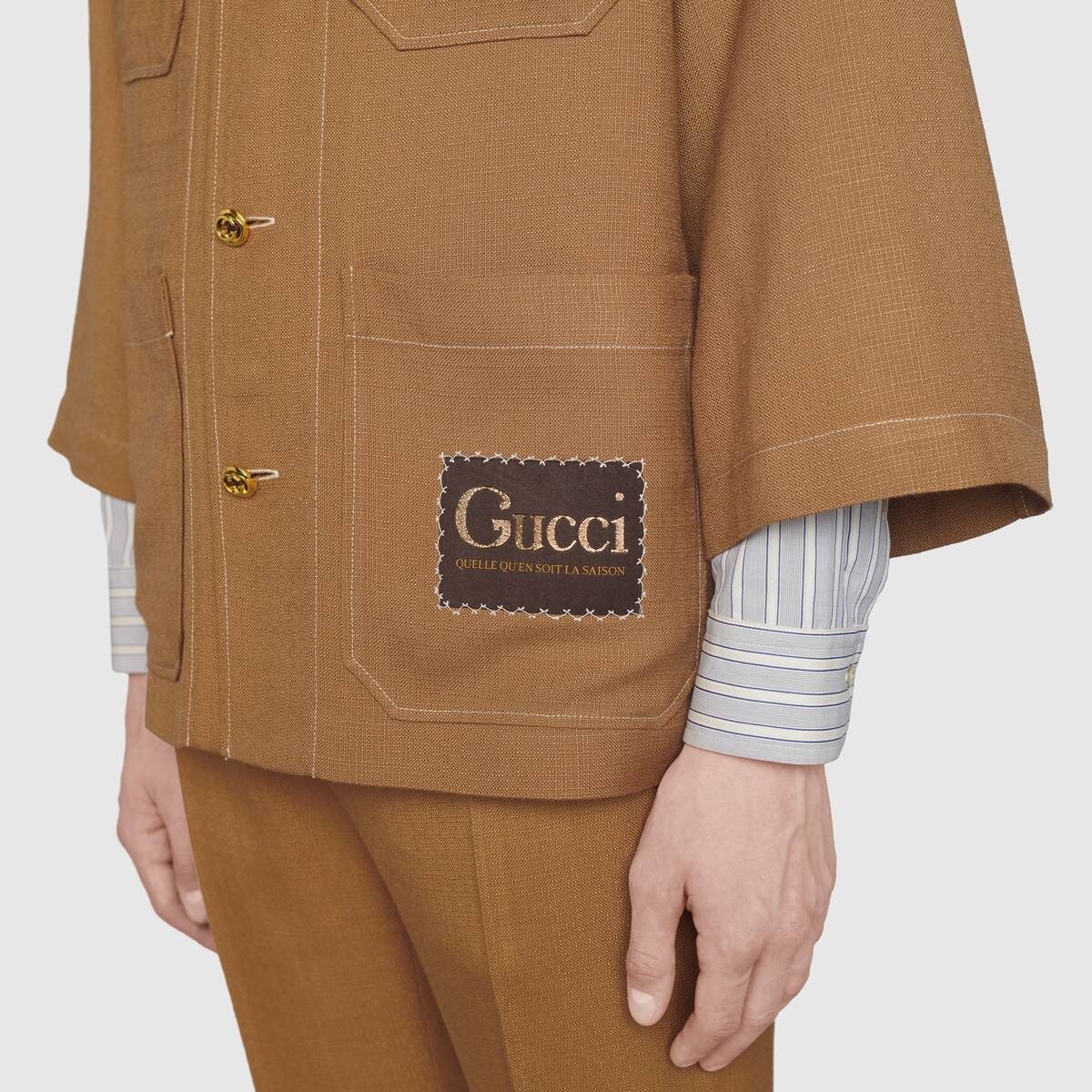 Viscose shirt with Gucci label - 5