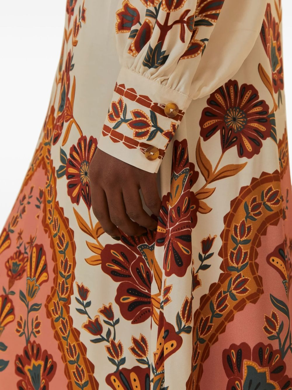 floral-print mock-neck midi dress - 4