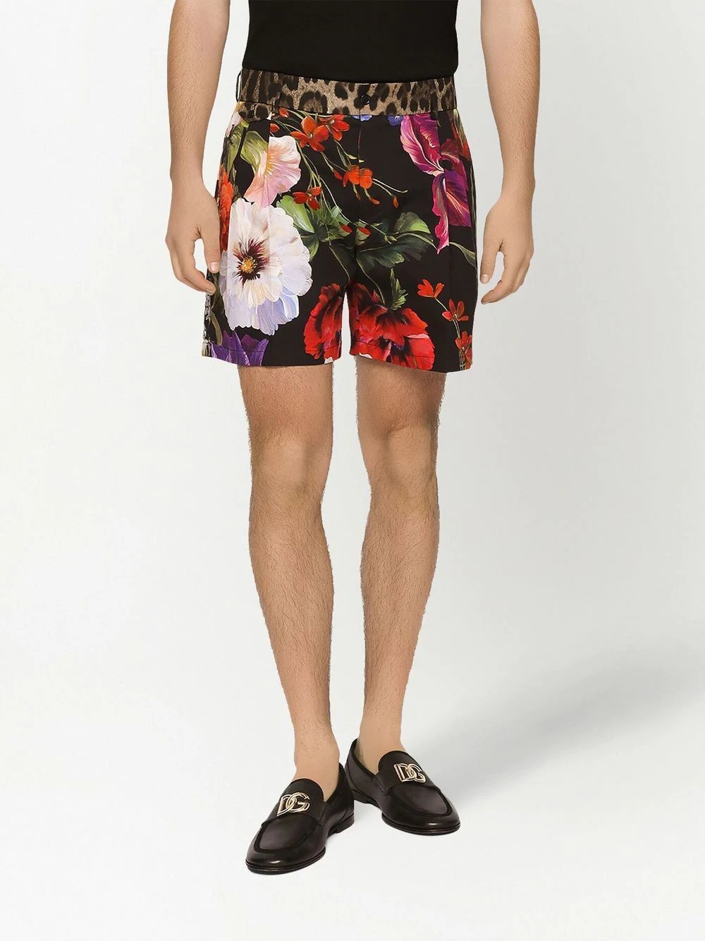 multi-print tailored shorts - 3