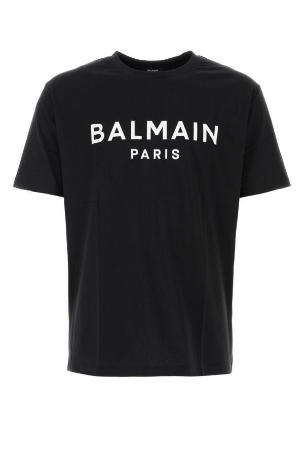 Balmain Man Black Cotton T-Shirt - 1
