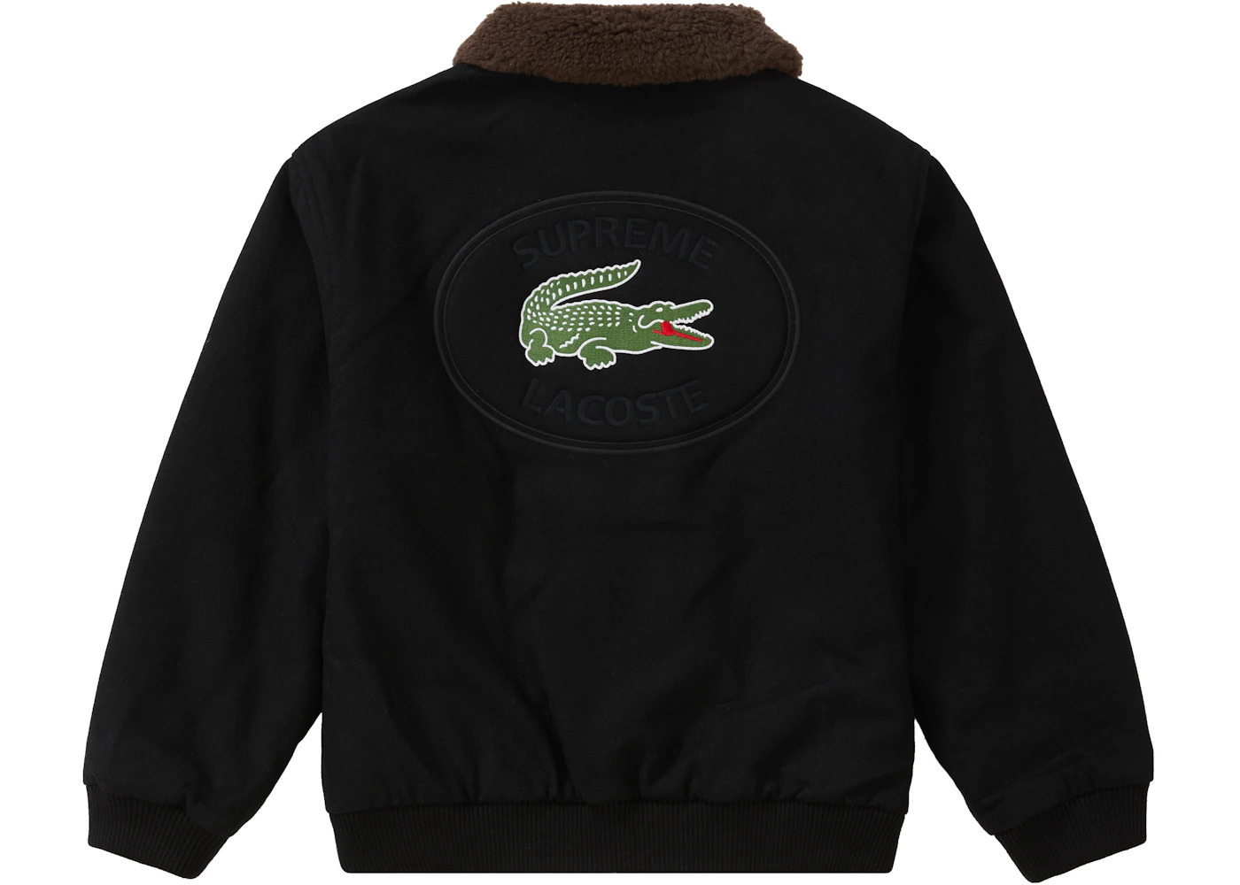 Supreme LACOSTE Wool Bomber Jacket Black - 3
