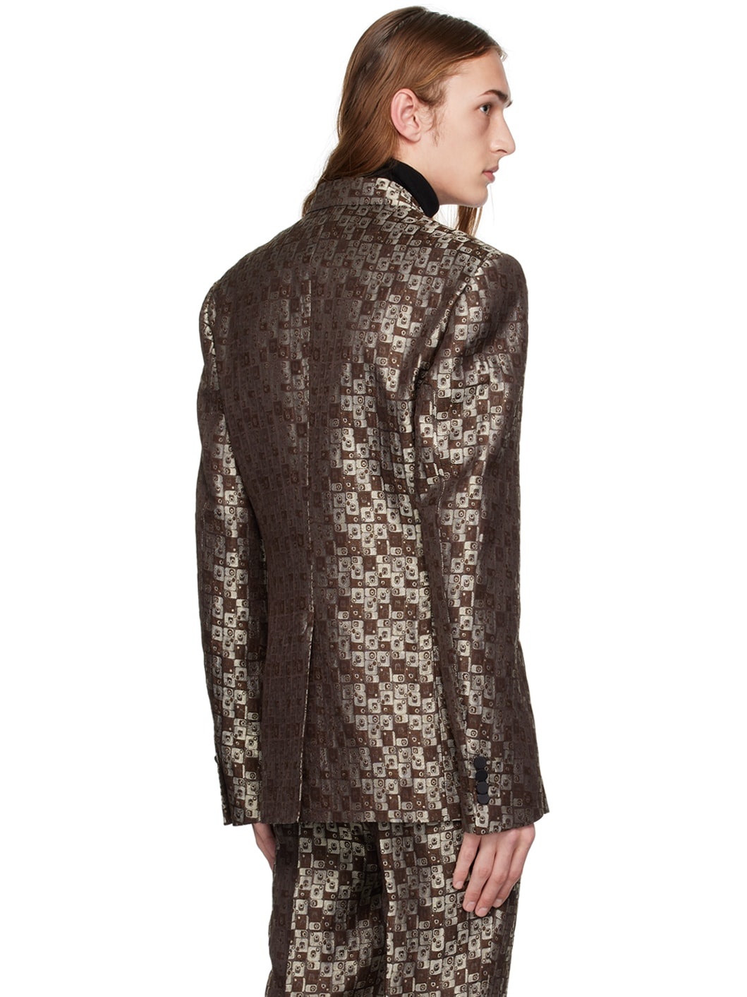 Brown Double-Breasted Blazer - 3